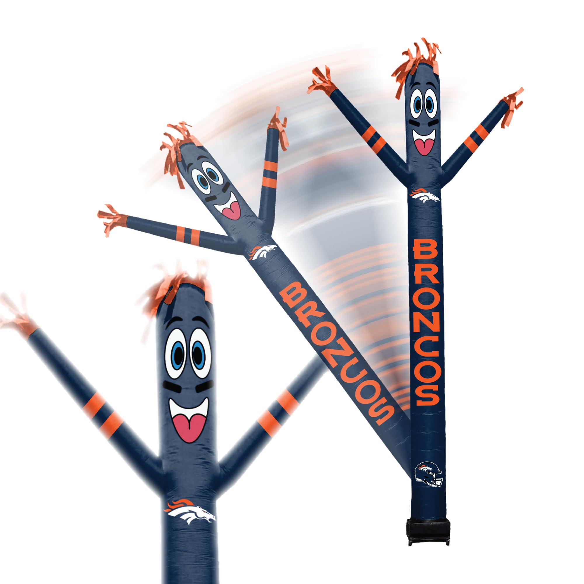 Sporticulture Football Denver Broncos Wacky Waving Inflatable Tube Guy with LED Lights & Built-in Blower - 6 x 36 x 96 NFL Infla