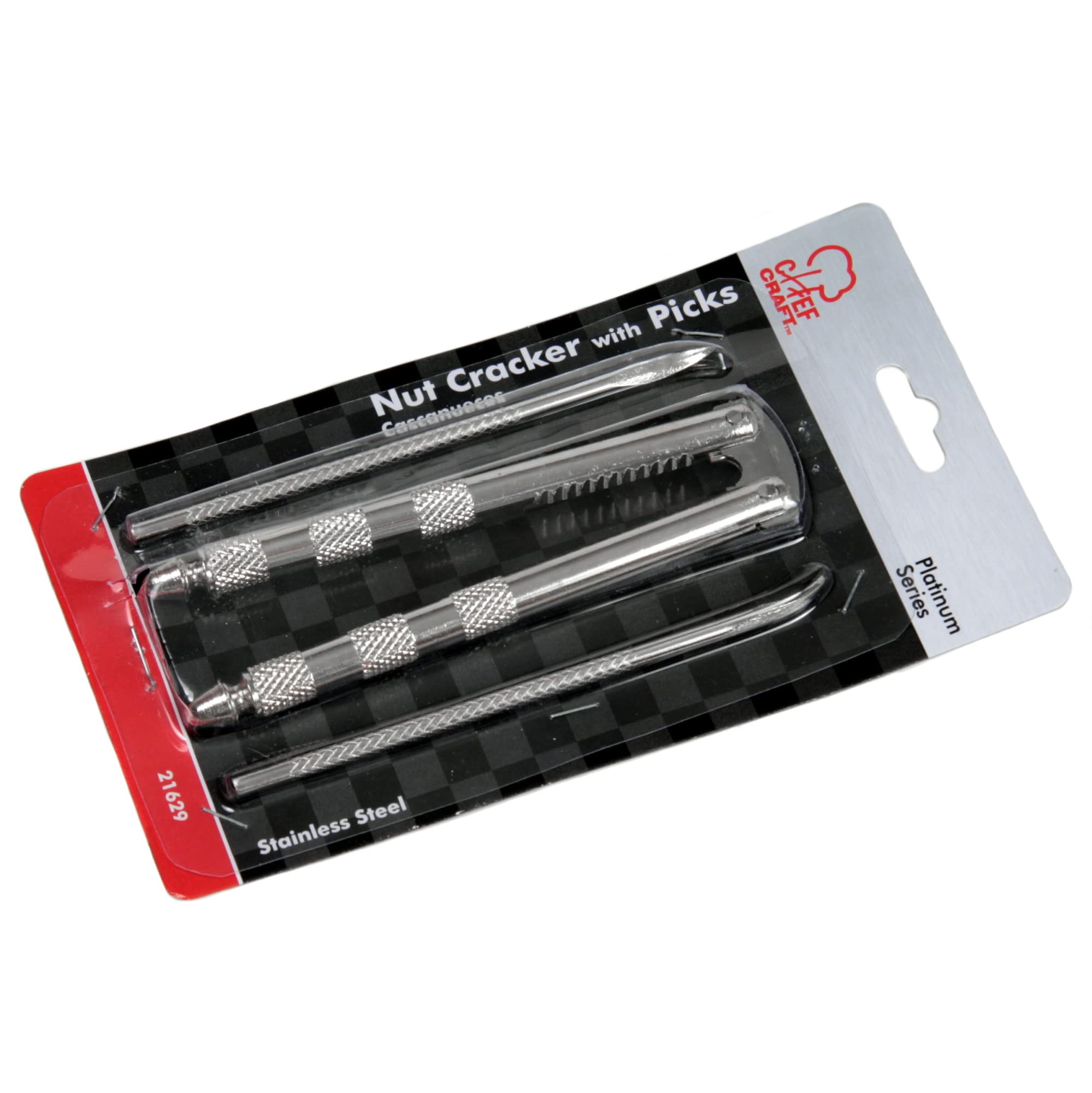 Chef Craft Classic Nut Cracker With Picks, 5 Inches In Length, Stainless Steel