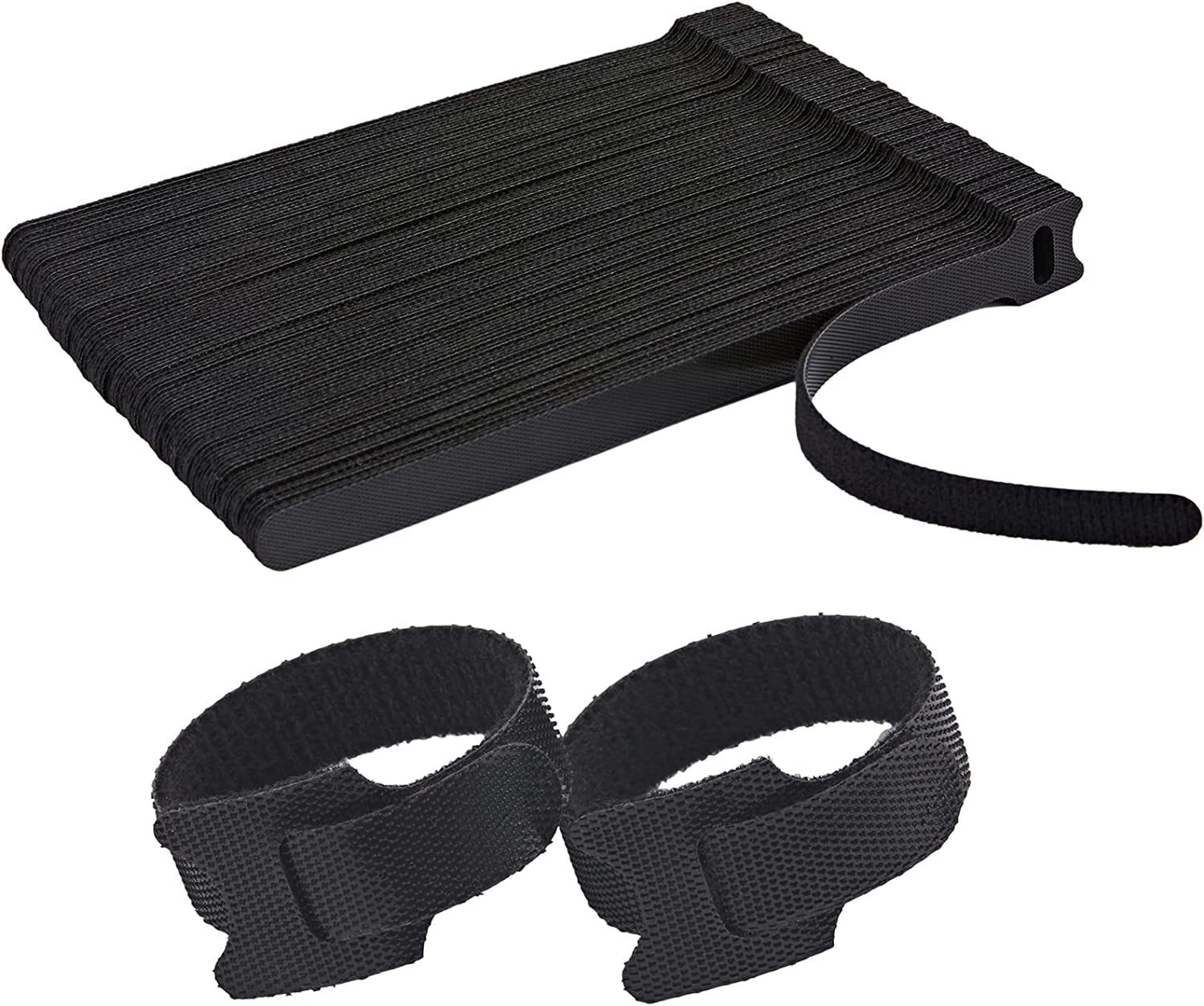 Inovera (Label) 100 Pieces Cable Organizer Hook & Loop Tape  Wire/Cord Holder Management Strap  Reusable Hook & Loop Ties For 