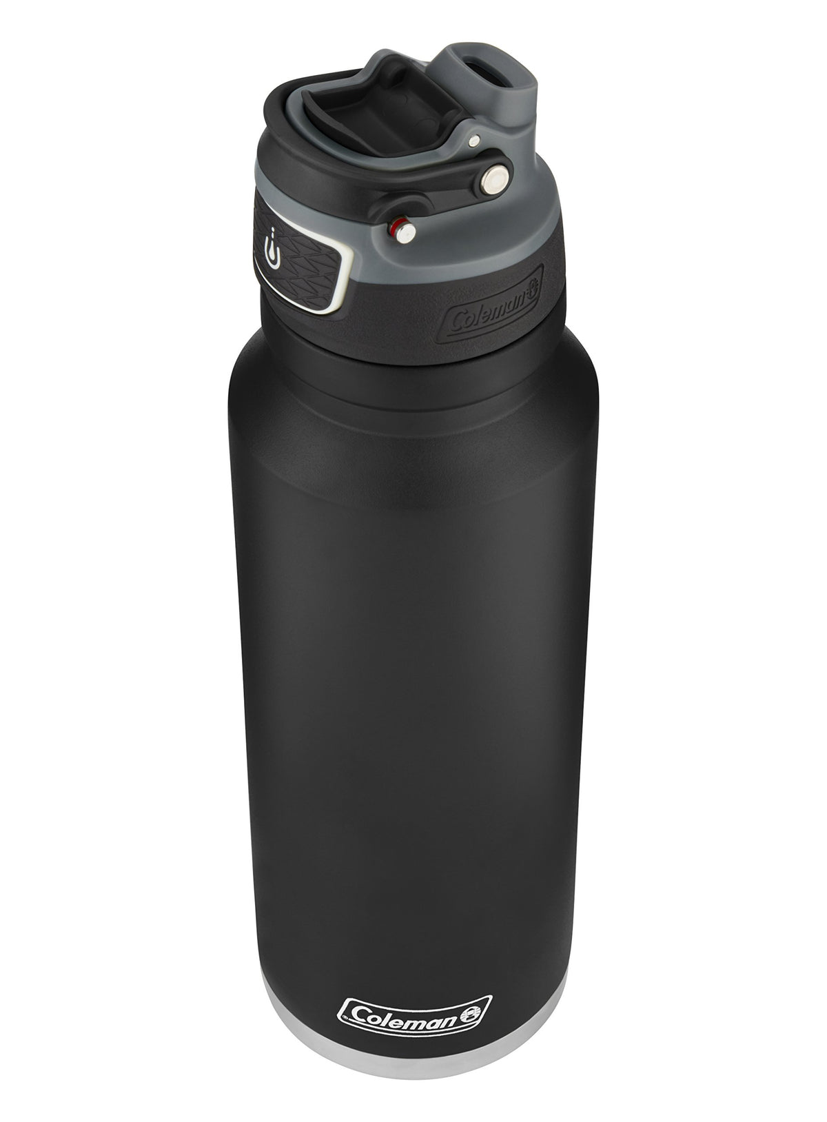 Coleman Autoseal Freeflow Stainless Steel Water Bottle, Black, 40 Oz