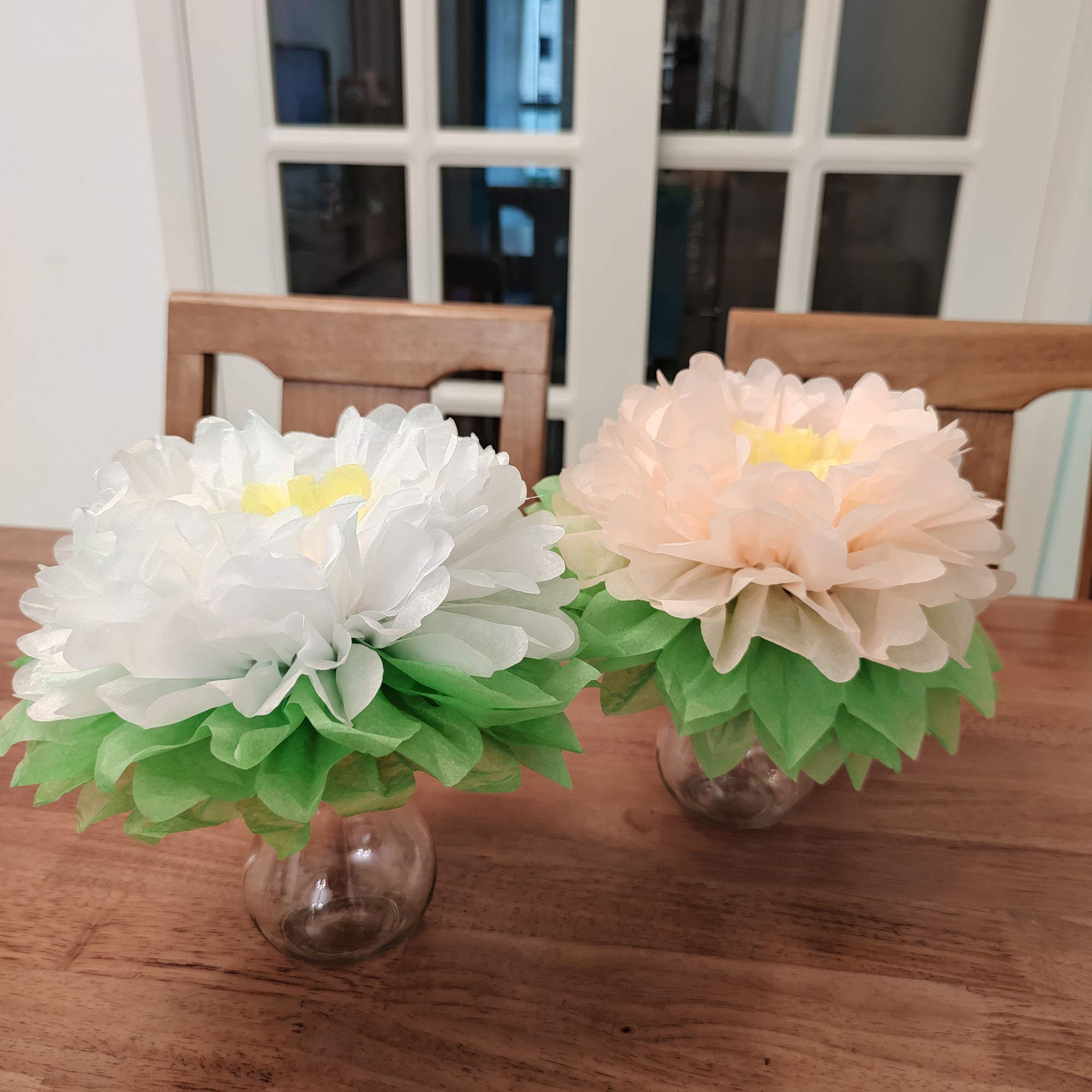 Mybbshower Large 11 Inch Paper Artifcial Flower For Wedding Floral Wall Outdoor Baby Shower Nursery Room Decoration Pack Of 8