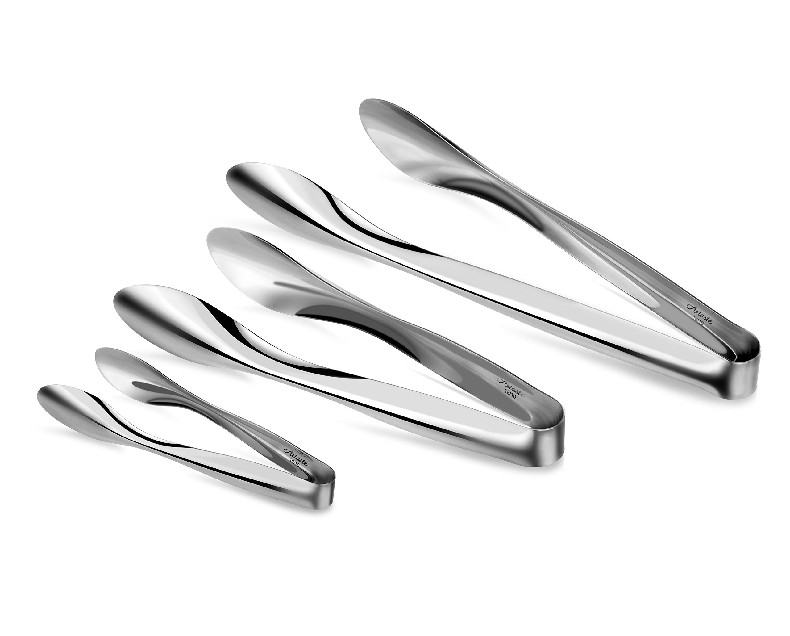 Artaste 43167 Rain 18/10 Stainless Steel Utility Tongs, Set Of 3