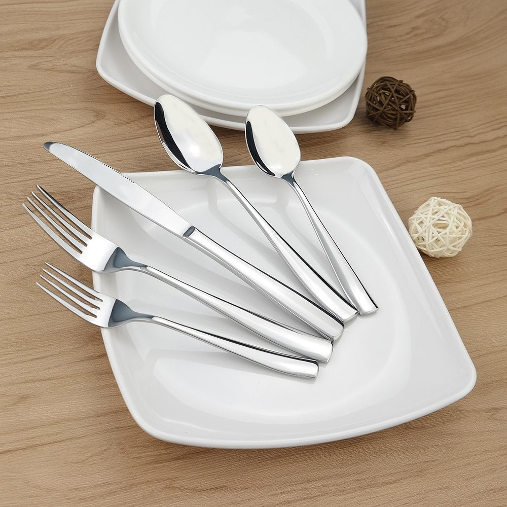 Hommp Stainless Steel Flatware, 30-Piece Cutlery Set, Service For 6