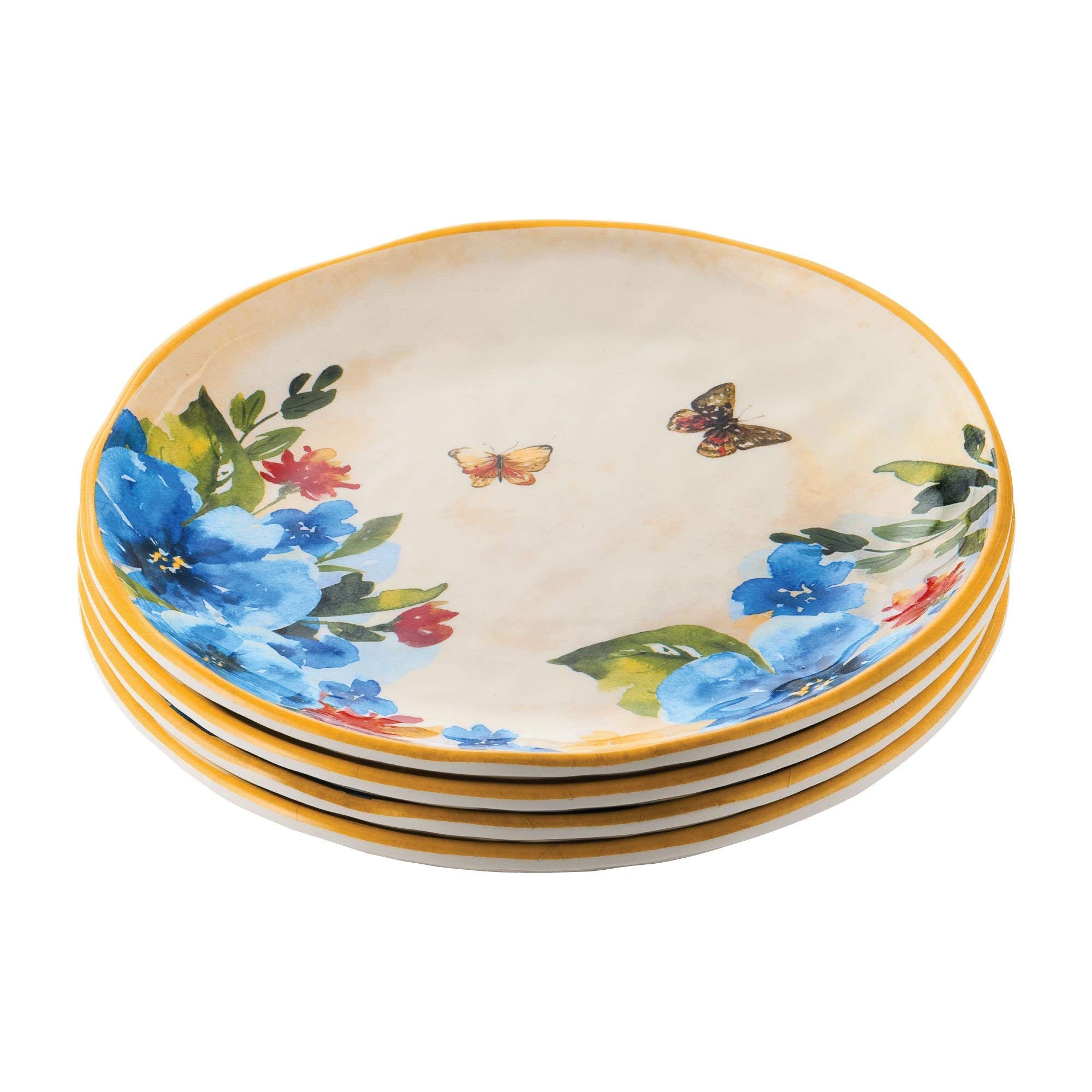 Upware 4-Piece 6 Inch Melamine Dessert Plates Appetizer Dinner Plates Small Serving Plates Party Plates Round Plate For Dessert