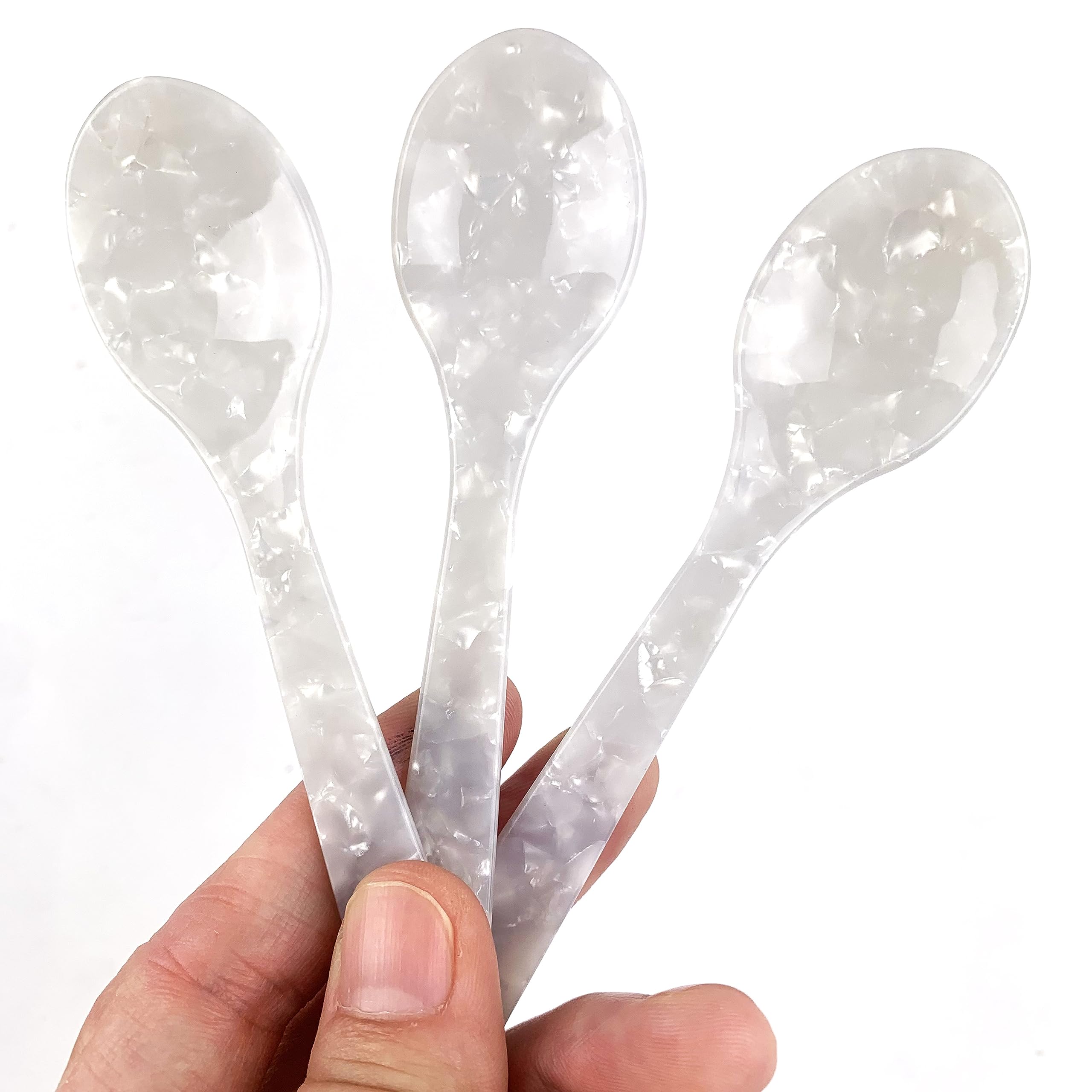 Heyiwell 3Pc Colorful Acrylic Dessert Spoons,Little Spoons For Ice Cream,Coffee,Stirring,Caviar Spoons,Finely Decorative Spoons