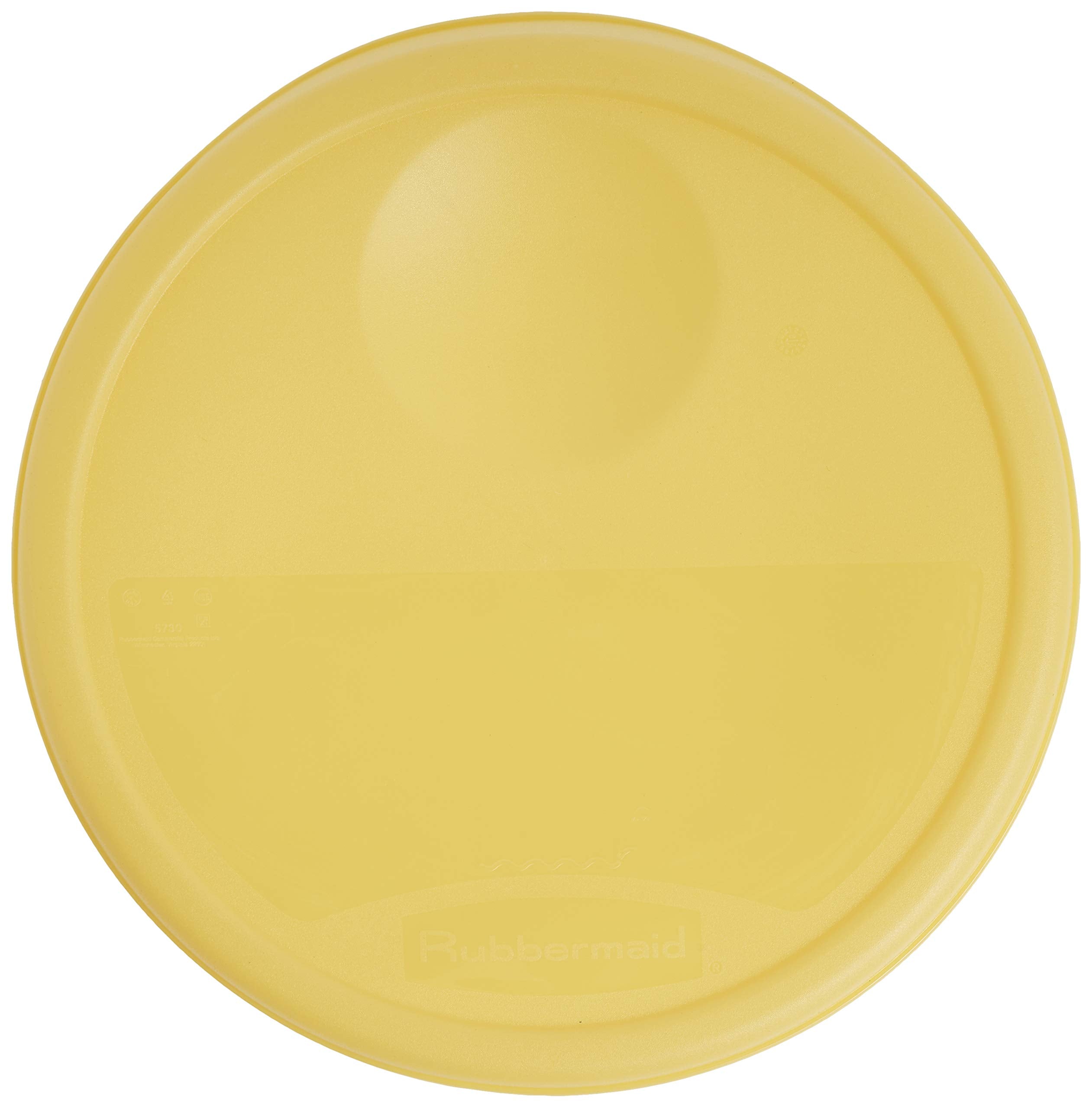 Rubbermaid Commercial Lid, For Round Food Storage Container, Yellow, Fits 12-22 Qt. Containers