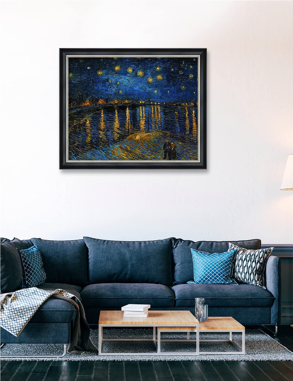 Decorarts - Starry Night Over The Rhone By Vincent Van Gogh. Giclee Print Art Reproduction With Matching Solid Wood Frame In Cla