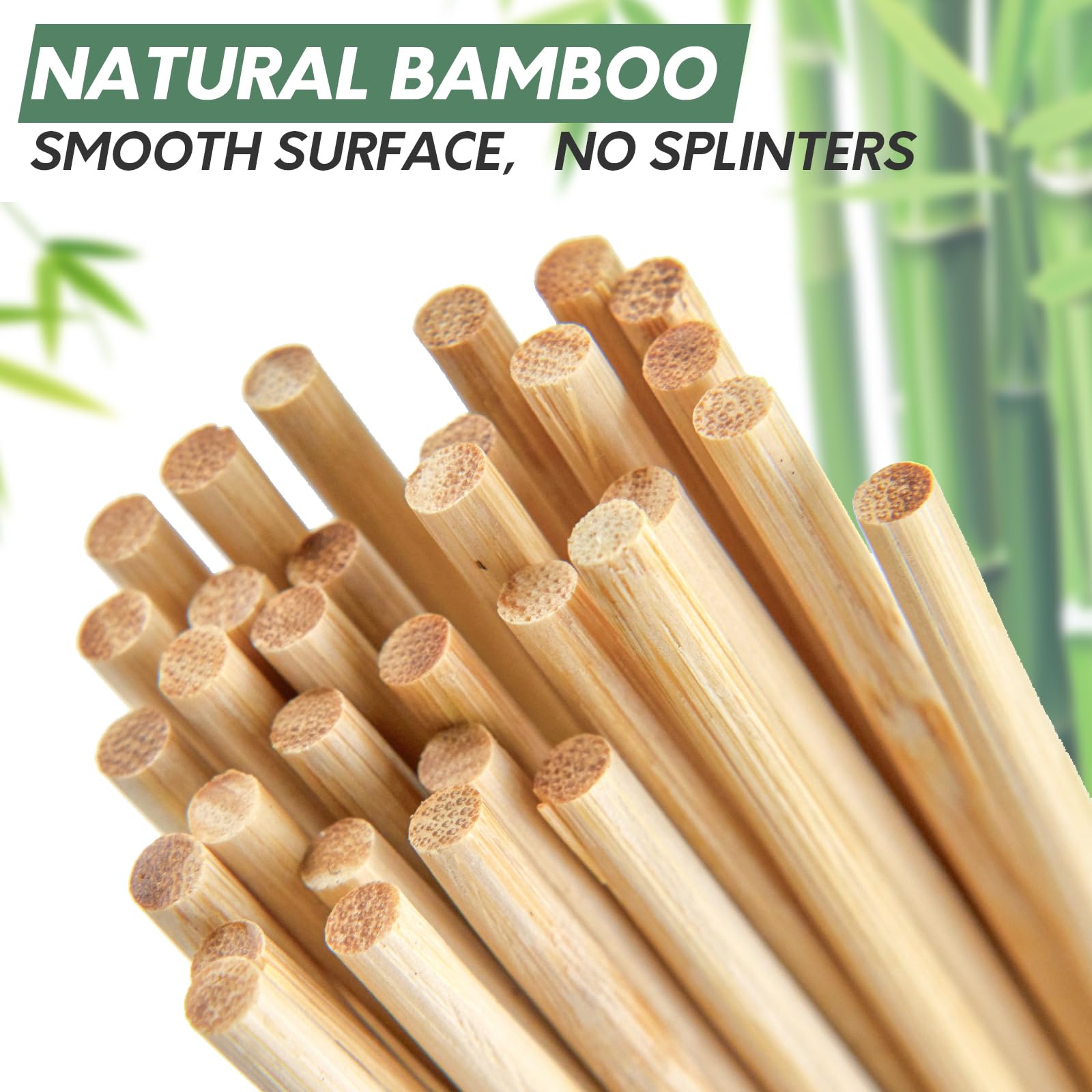 200 Pcs Bamboo Skewers 12 Inch - Wooden Skewers For Grilling, Fruit, Appetizers, Chocolate Fountain, Bbq, Shish Kabob - Natural