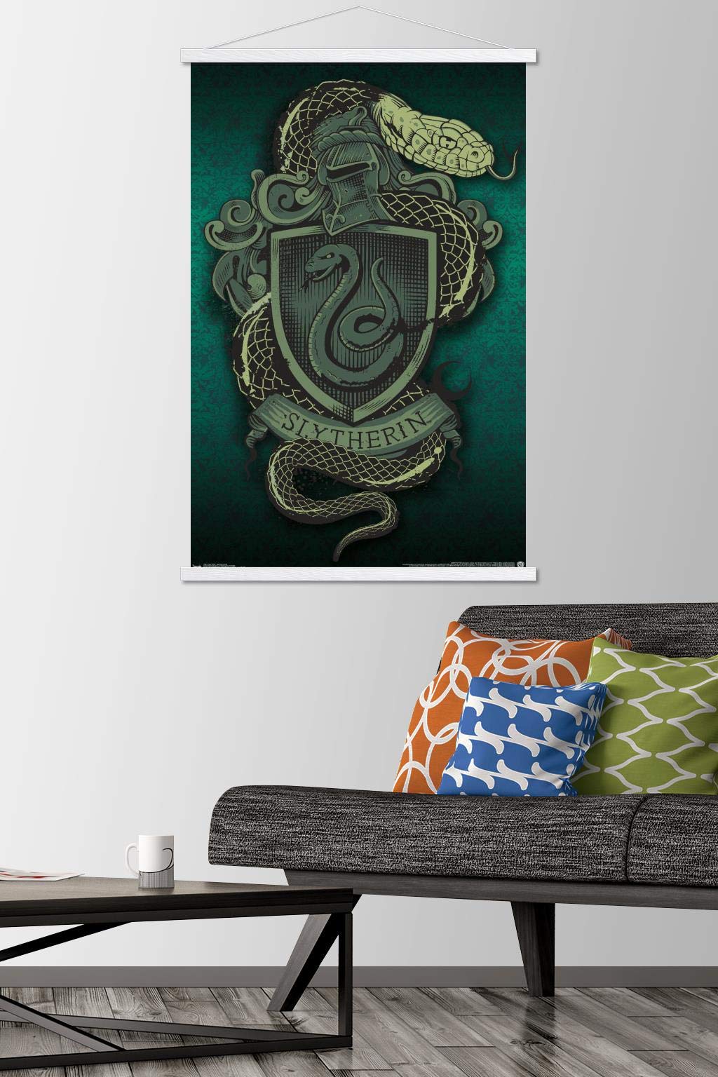 Trends International The Wizarding World: Harry Potter - Slytherin Snake Crest Wall Poster, 22.375'' X 34'', Premium Print And W