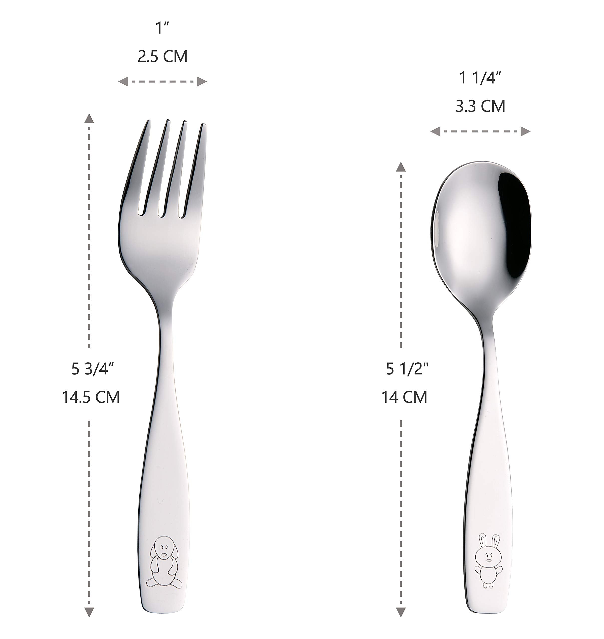 ANNOVA Kids Silverware Children's Safe Flatware Set Stainless Steel - 12 x Children Dinner Spoons, Toddler Utensils, Metal Cutle