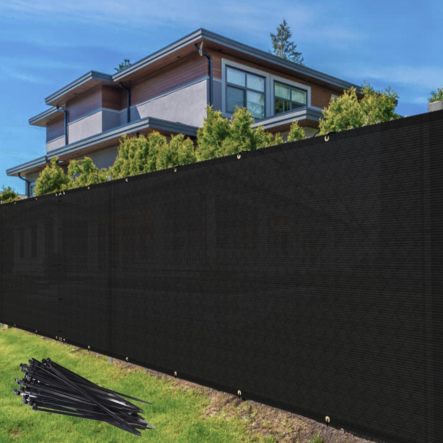 Tang Sunshades Depot Privacy Fence Screen Black 6 X 57 Heavy Duty Commercial Windscreen Residential Fence Netting Fence Cover 15