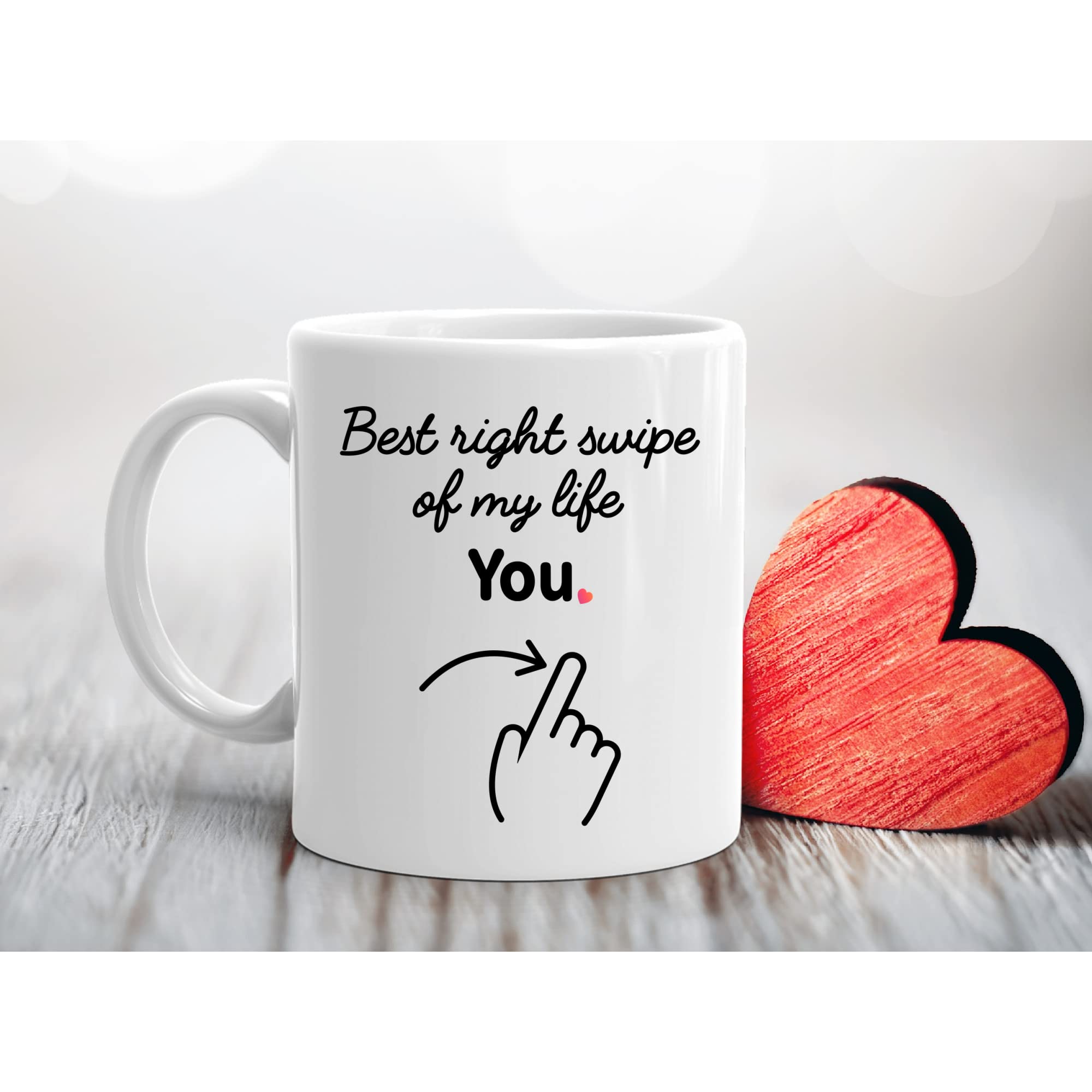 Suchmugs Us Swipe Right Mug, Love At First Swipe Funny Coffee Mug, Valentines Day Gift For Husband, Online Dating Gifts For Him,