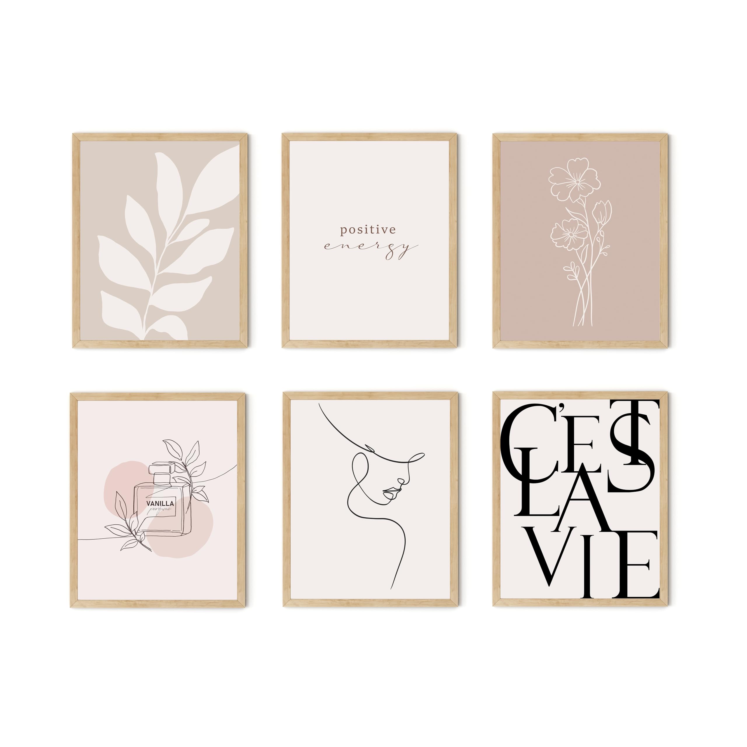 Twodays Vanilla Girl Room Decor, Clean Girl Aesthetic Wall Art, Boho Beige Posters For Bedroom, Minimalist Cream Prints, Abstrac