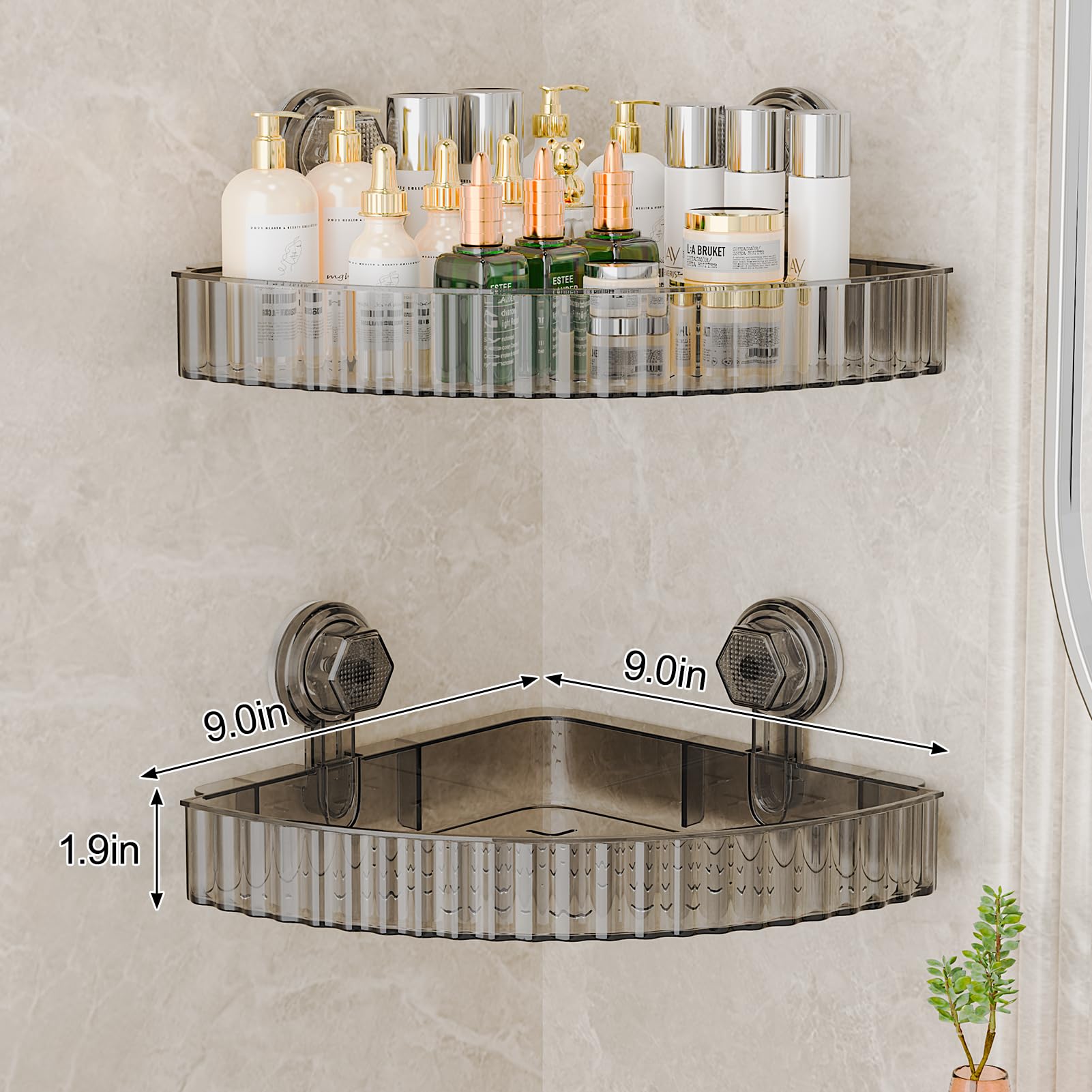 Ankoox Shower Caddy Suction Cup Bathroom Shower Organizer For Bathroom Storage Home Decor & Kitchen No Drilling Large Capacity R