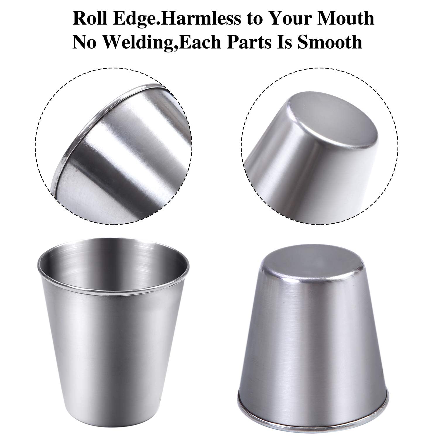 Ruisita 12 Pieces Stainless Steel Shot Cups Stainless Steel Shot Glass Drinking Tumbler (2.3 Ounce/70 Ml)