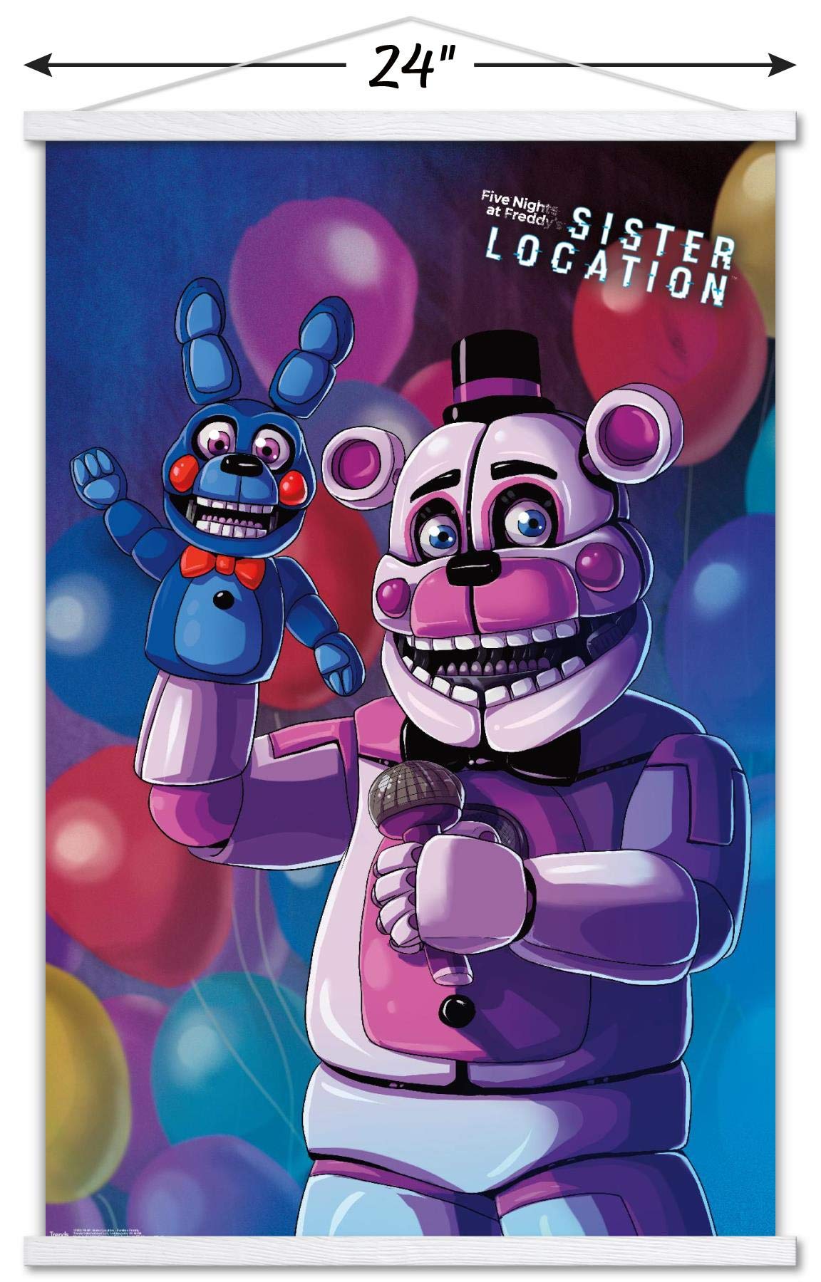 Trends International Five Nights At Freddy'S: Sister Location - Funtime Freddy Wall Poster, 22.375'' X 34'', Print And White Han