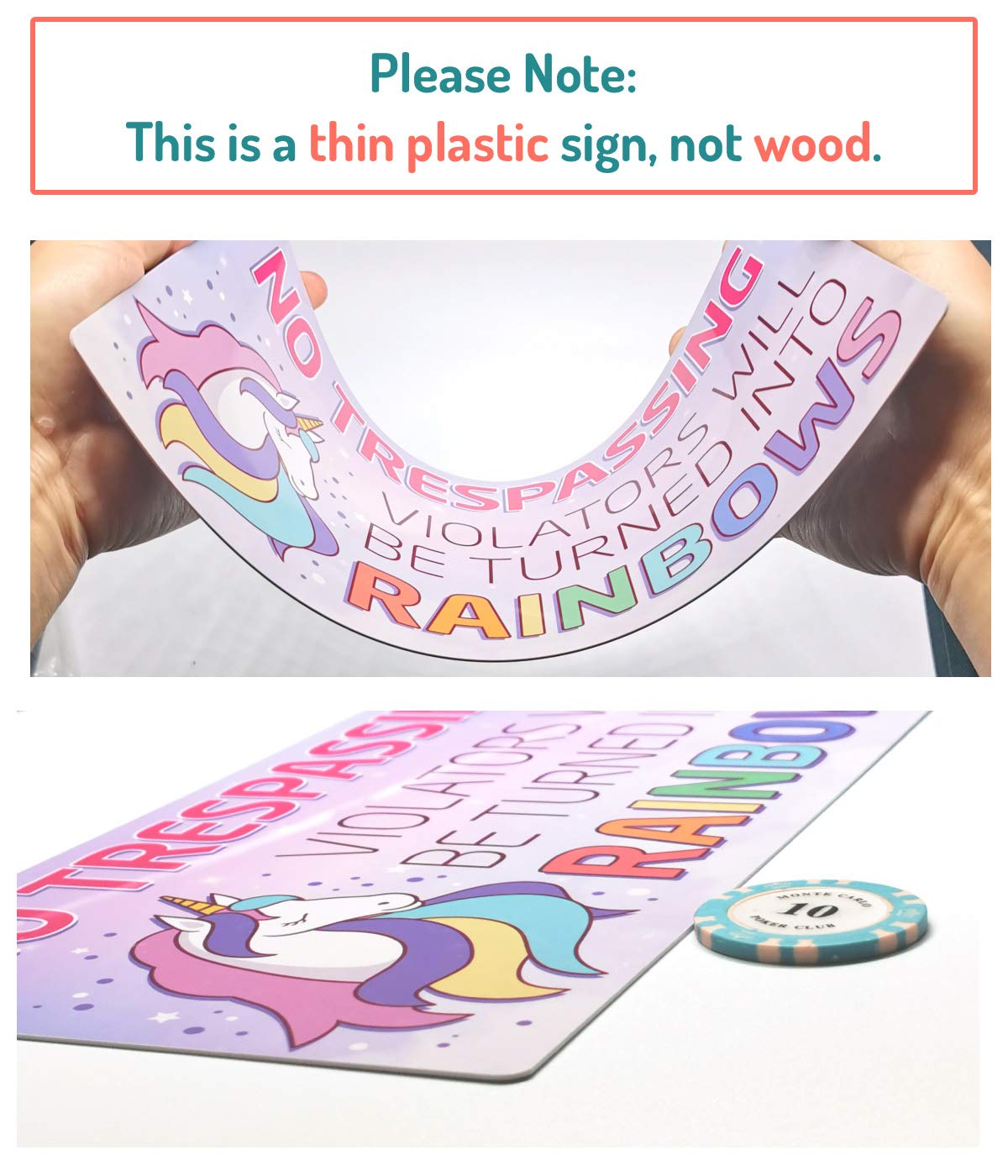 Unicorn Decor for Girls Room, Decorations For Bedroom, 12x6 PVC Plastic Decoration Hanging Sign