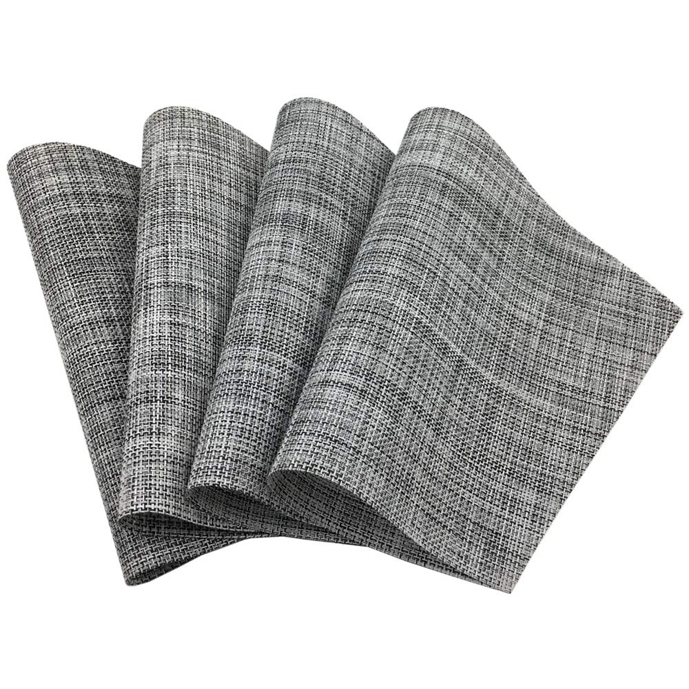 Wedge Placemats Set Of 4 Vinyl Placemats For Round Tables Woven Non-Slip Heat-Resistant Easy To Clean Wipeable Washable Dinner T
