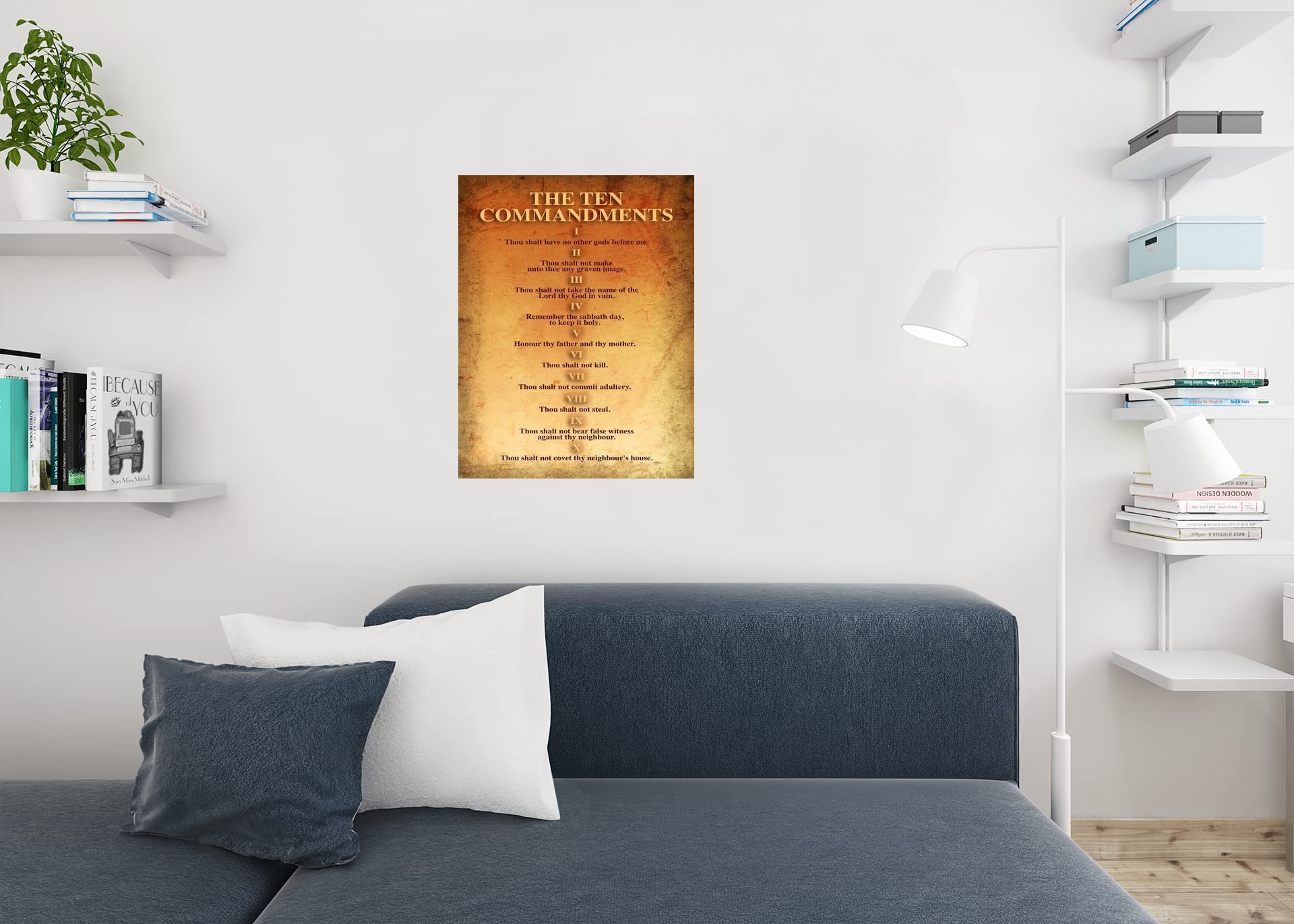 The Ten Commandments Religion Religious Bible 10 Commandments Old Testament Rules Scripture Verse Decalogue Cool Wall Art Print