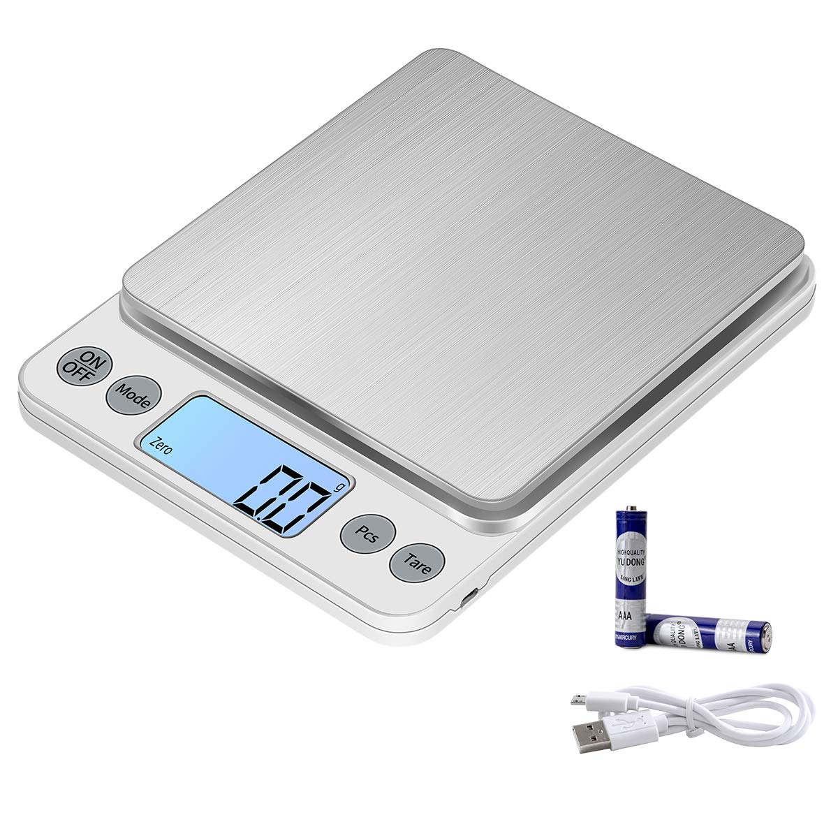 KUBEI Upgraded Larger Size Digital Food Scale Weight Grams and OZ, 5kg/0.1g Kitchen Scale for Cooking Baking, High Precision Ele
