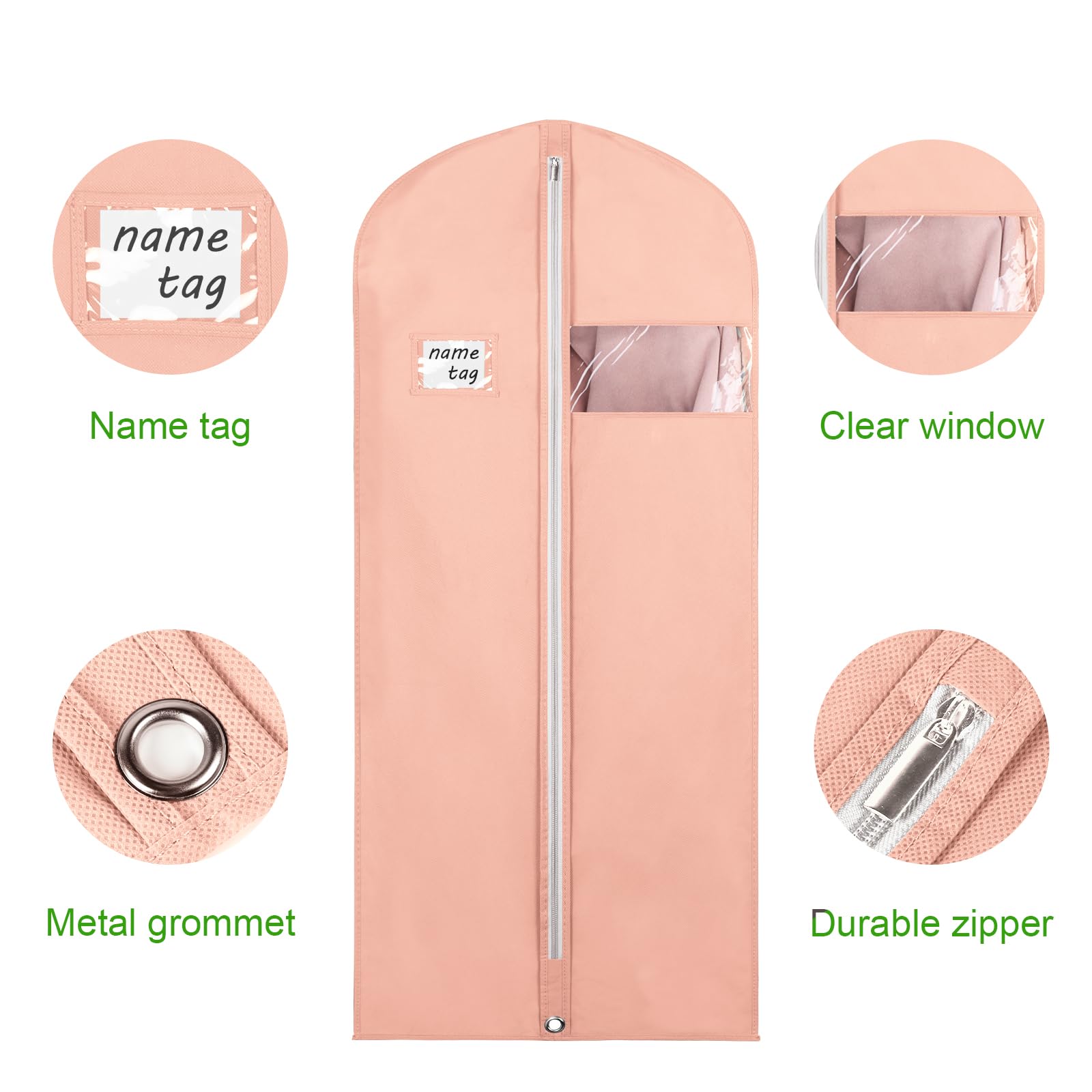 Keegh Garment Bags For Hanging Clothes 60'' (Set Of 6) Dress Garment Bags For Storage Suit Bags For Closet With Zipper And Eye-H