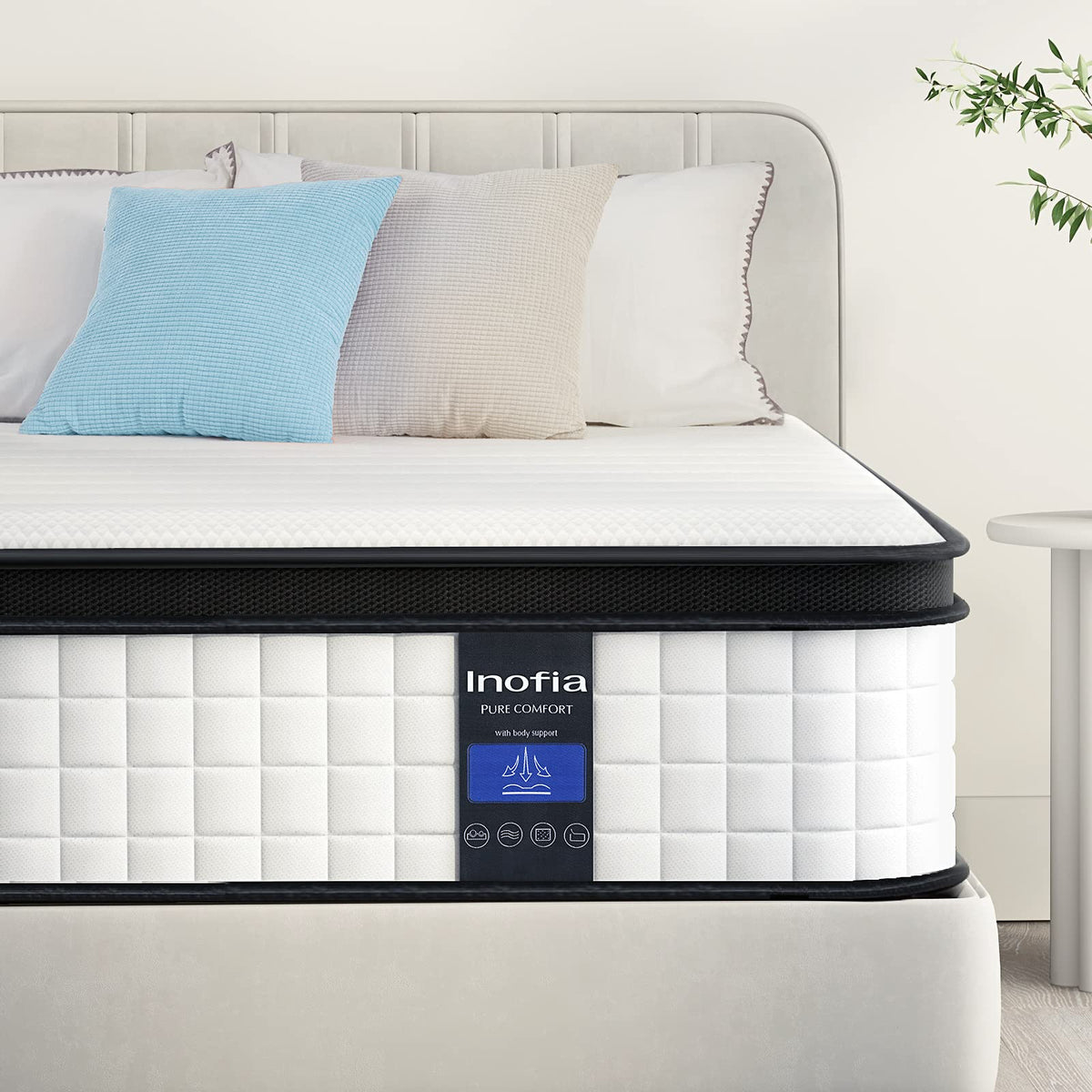 Inofia Full Mattress, 10 Inch Full Size Hybrid Mattress, Breathable Memory Foam & Comfortable Pocket Coils Mattress, Supportive