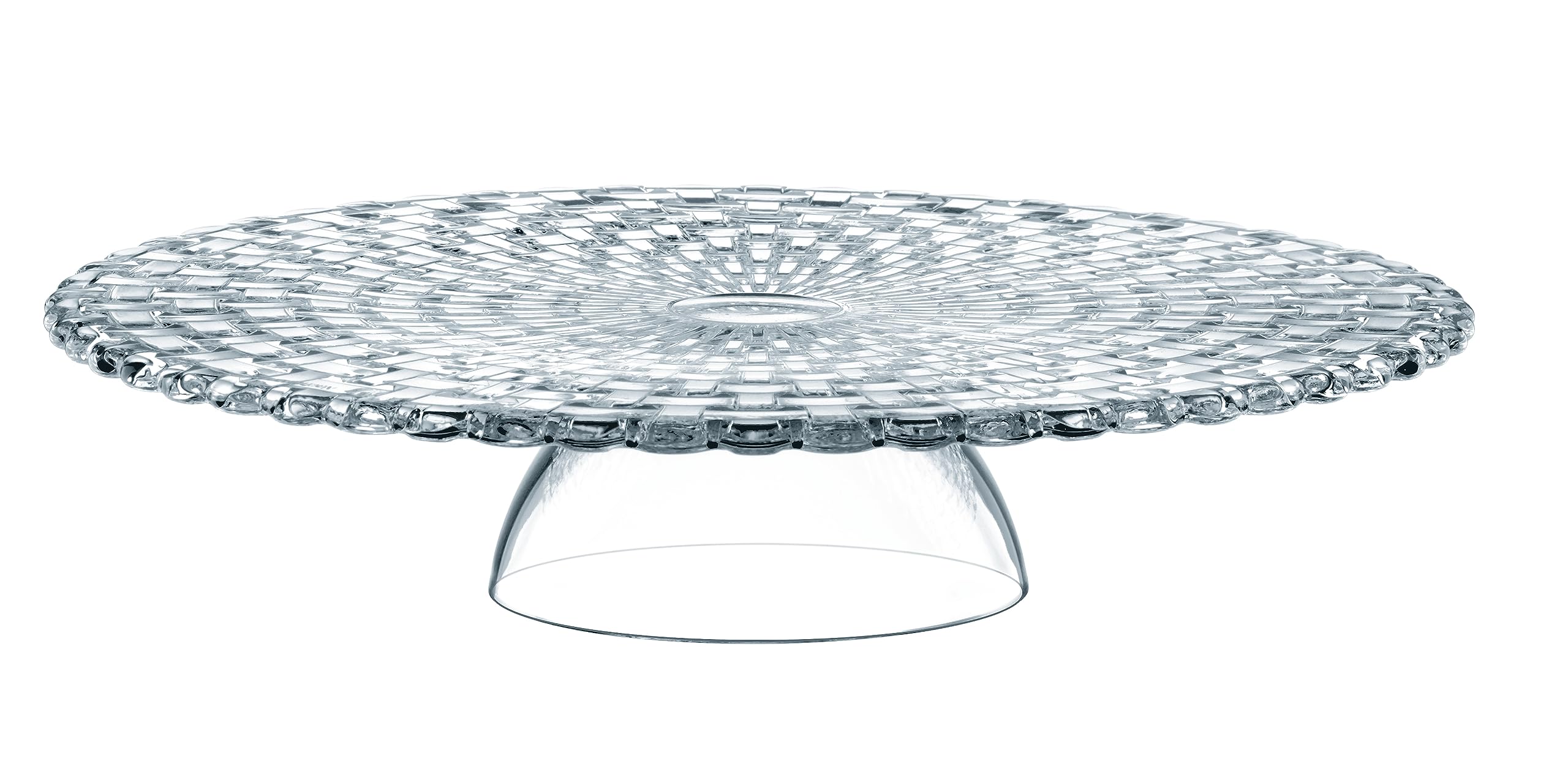 Nachtmann Bossa Nova Collection Crystal Chip & Dip/Cake Plate, Use as a Cake Stand, or Serving Platter with Attached Bowl, Glass