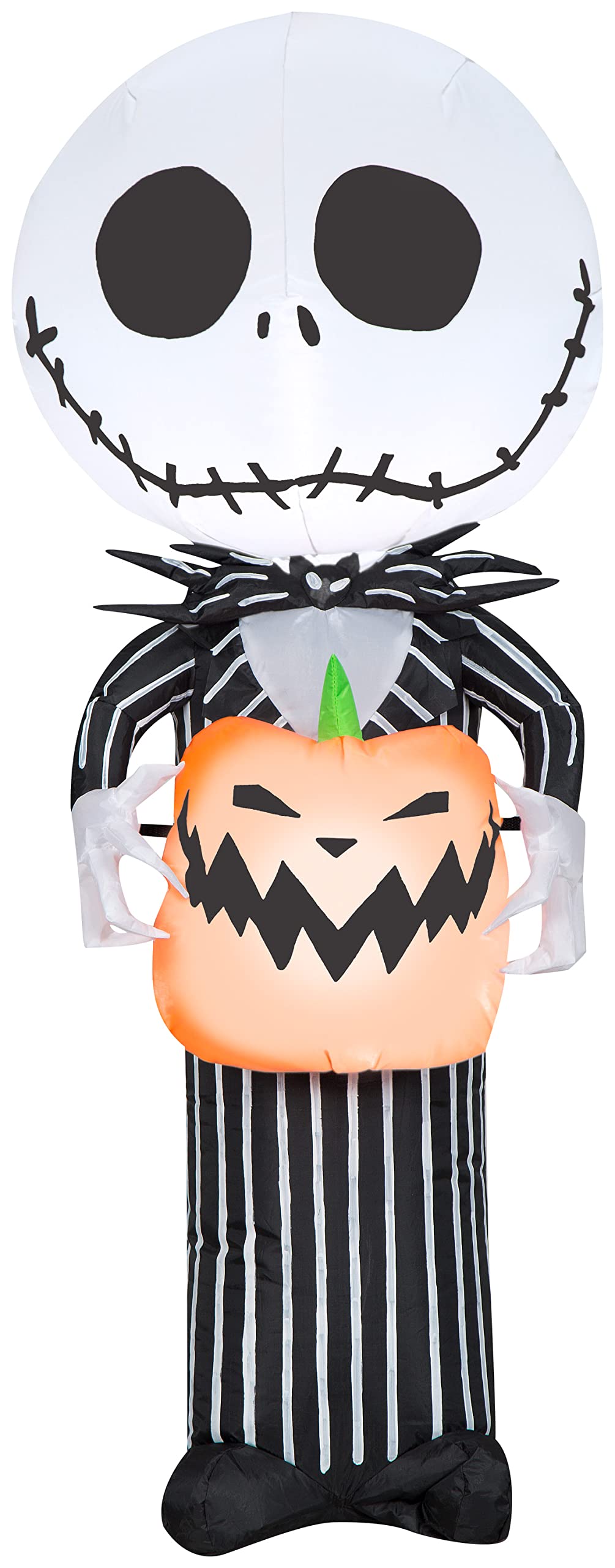 Gemmy Airblown Inflatable Jack Skellington with Jack-O -Lantern, 3.5 Feet, Multicolor
