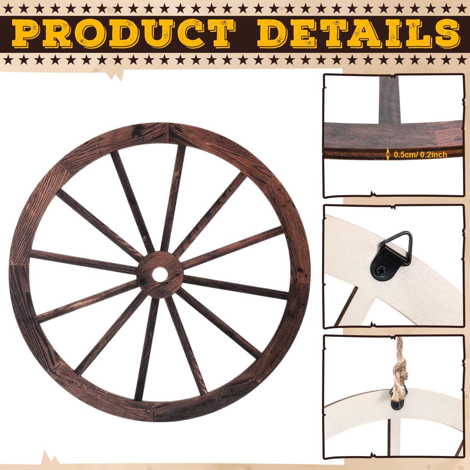 Hollowfly 27 Pcs Western Cowboy Party Decorations, Hay Bales Boxes Wood Grain Boxes Inflatable Cowboy Boot Hat Balloons Wheel Ce