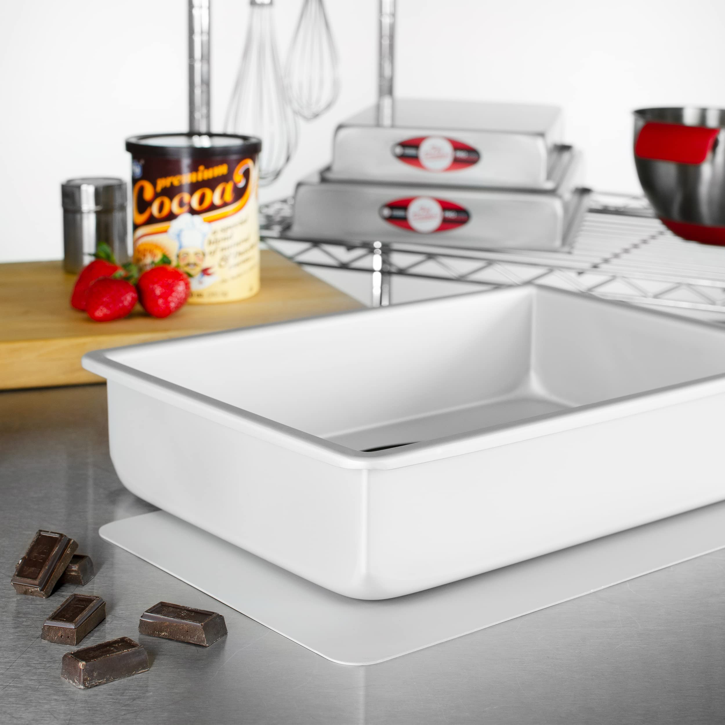 Fat Daddio'S Sheet Cheesecake Pan With Removable Bottom Anodized Aluminum, 9 X 13 X 3 Inch, Silver