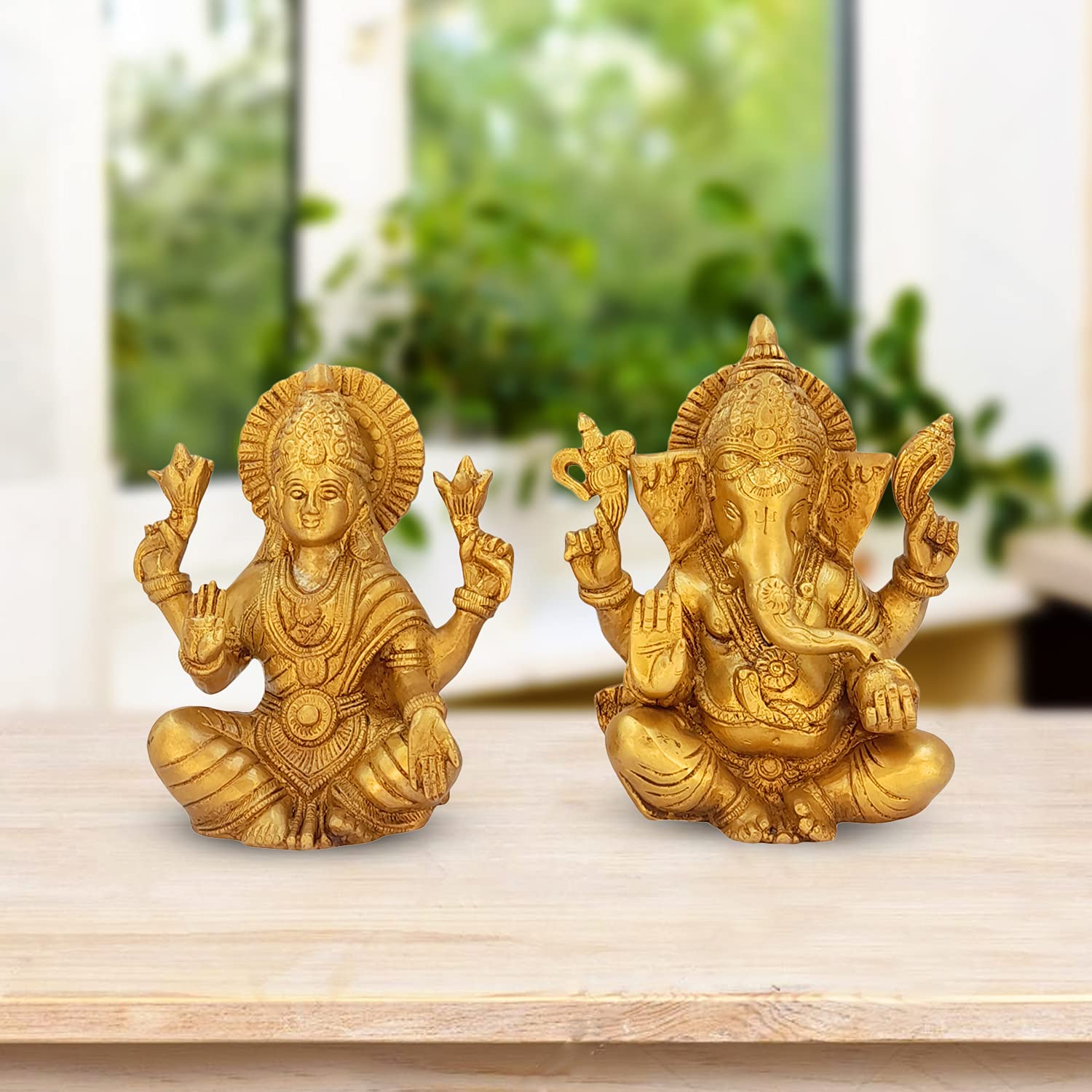 Artvarko Brass Ganesha Laxmi Ganesh Lakshmi Bhagwan Idol Sitting Statue For Home Office Success Entrance Dcor Diwali Pooja Good 