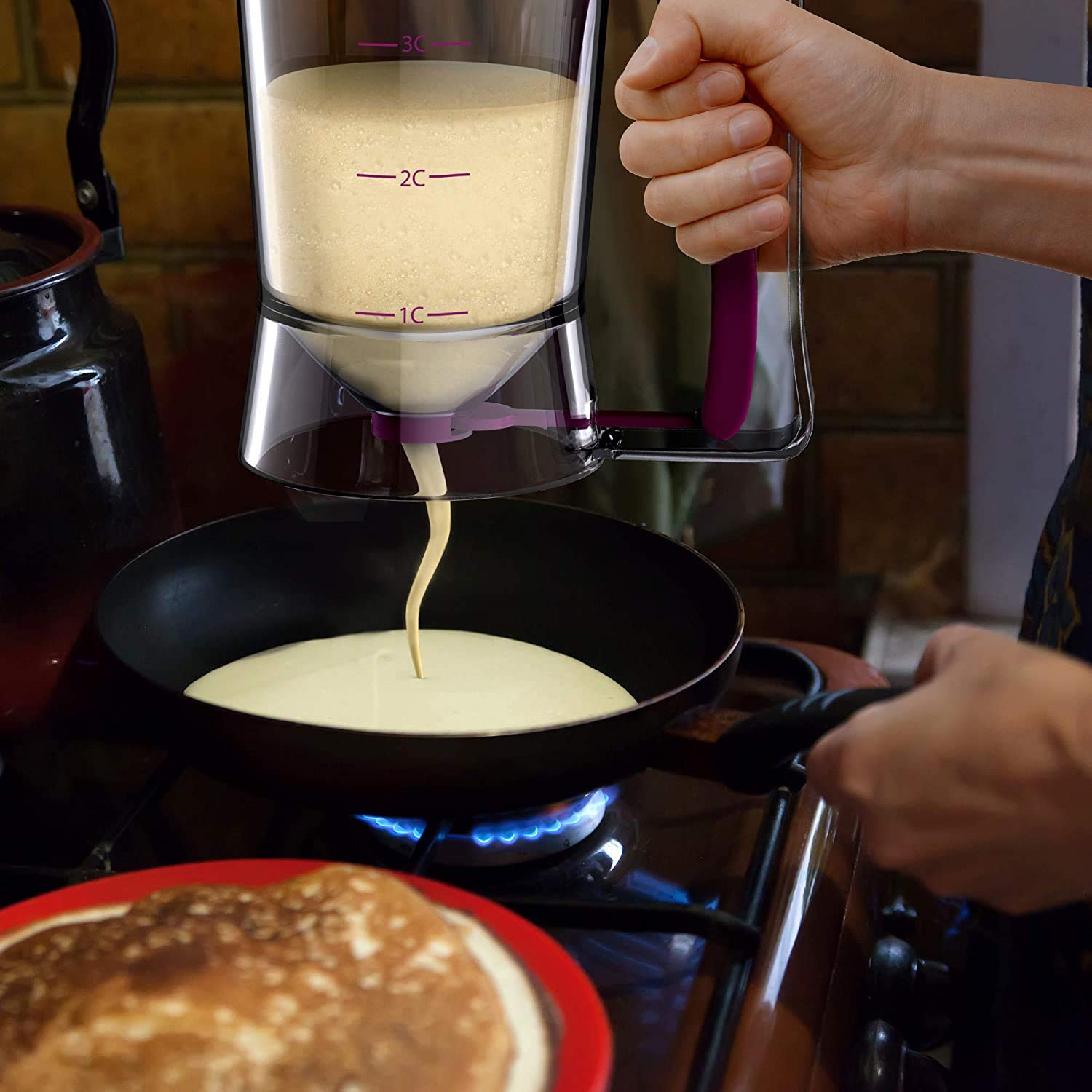 Pancake Cupcake Batter Dispenser - Perfect Baking Tool For Cupcakes Waffles, Muffin Mix, Crepes, Cake Or Any Baked Goods