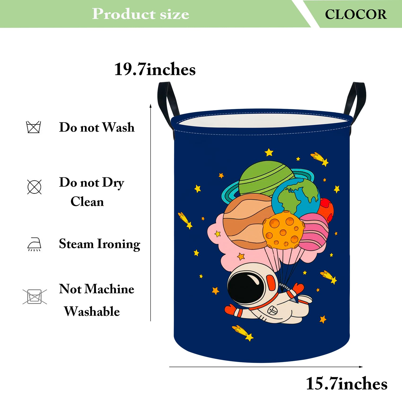 Clocor Large Laundry Basket,Waterproof Nursery Hamper,Collapsible Fabric Storage Container,Room Decor,Gift Basket(Blue Space