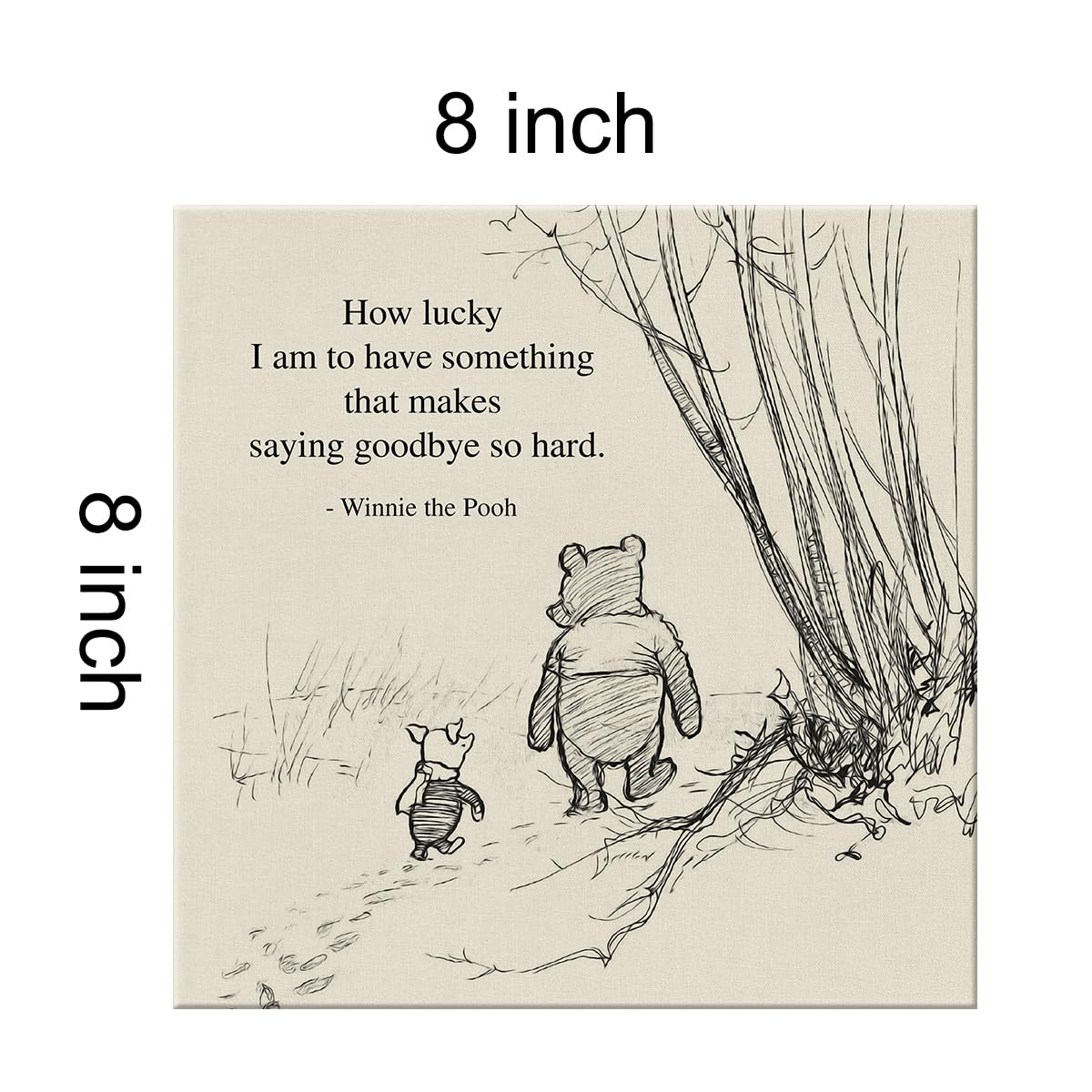 Classic Winnie The Pooh Wall Art Decor Retro How Lucky Am I Quotes Sayings Canvas Painting Pictures Framed Print Sign Artwork Re