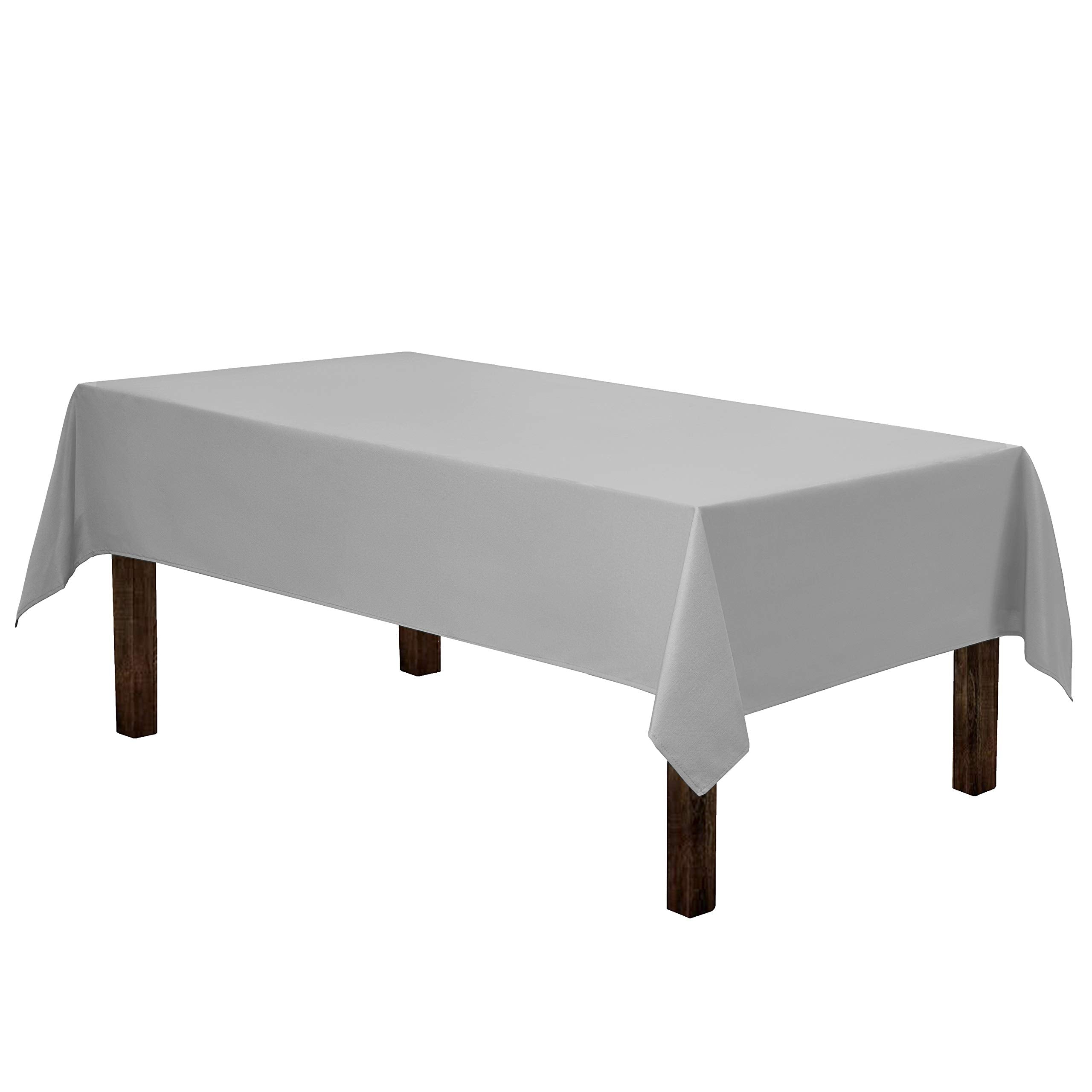 Gee Di Moda Rectangle Tablecloth - 60 X 84 Inch | Silver Rectangular Table Cloth In Washable Polyester | Great For Buffet Table,