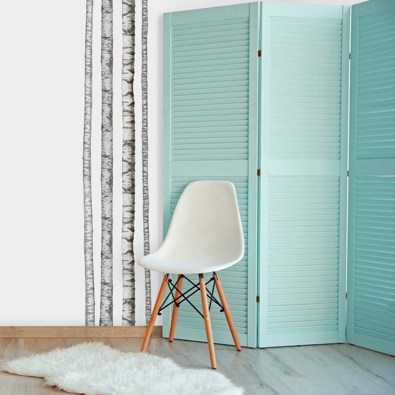 Roommates Rmk3848Gm Realistic Birch Trees Peel And Stick Giant Wall Decals