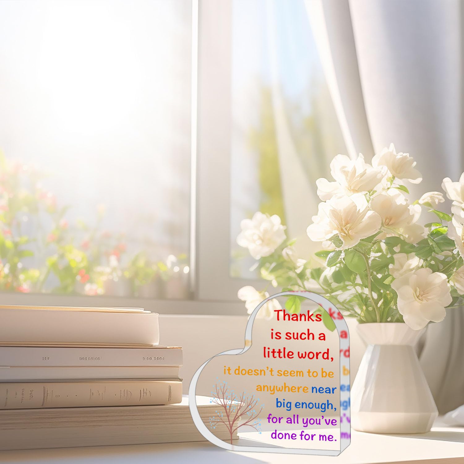 ZsaTuiy Decorative Sign, 3.94 x 3.94 inches, Plastic, Words & Quotes, Office Decor, Employee Appreciation, Thanksgiving, Retirem