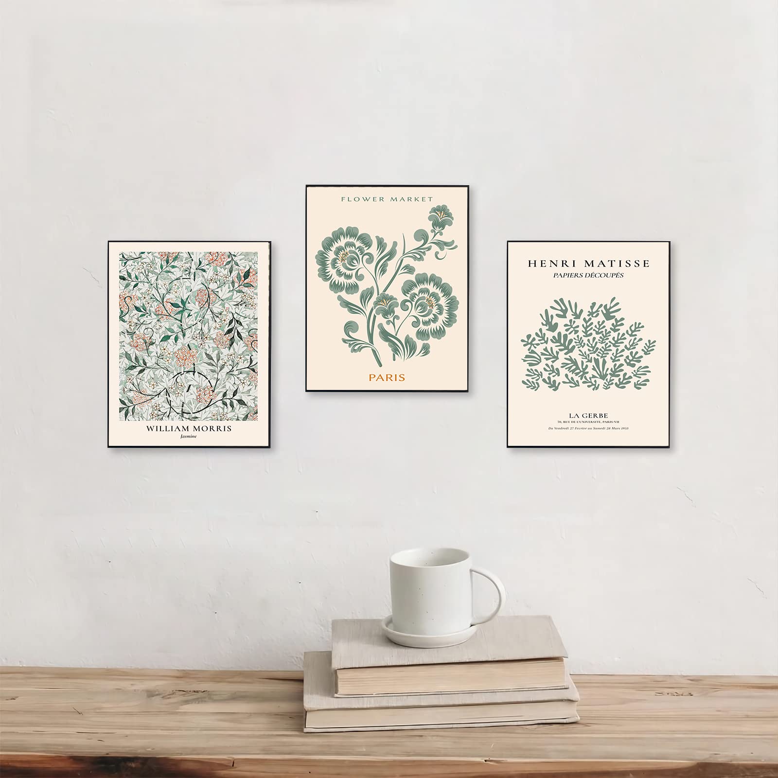 Sage Green Wall Art Decor  Abstract Matisse Wall Art Exhibition Posters  Minimalist Flower Market Wall Art Prints  Green Canvas Matisse Paintings Pictures for Aesthetic Room  Bedroom  Living Room  Gallery  Sage Green Room Decor(8x10inch  Unframed)