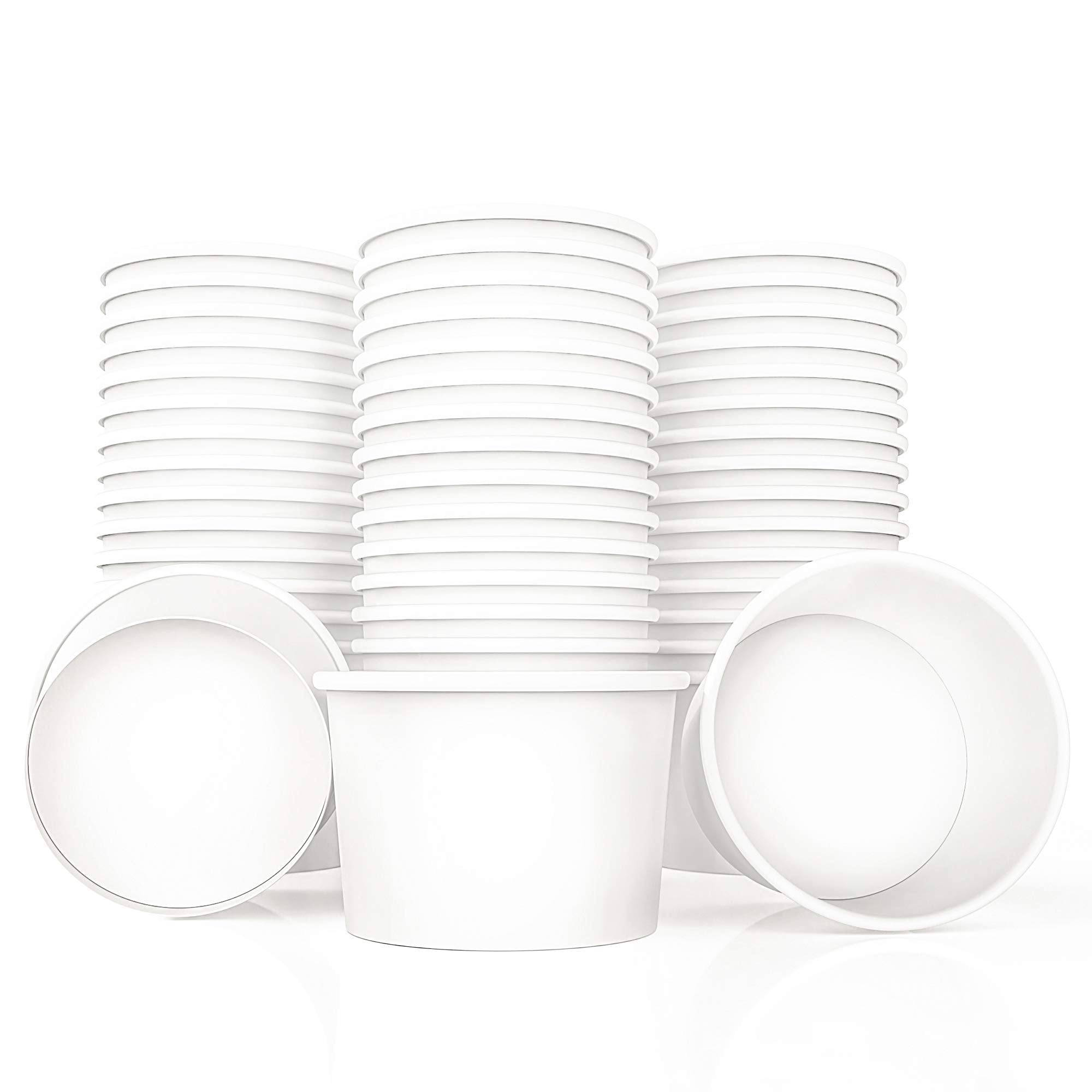Lakesstory Paper Ice Cream Cups 4Oz Small White Dessert Bowls Frozen Yogurt Cup White Dessert Bowls Frozen Dessert Supplies Pack
