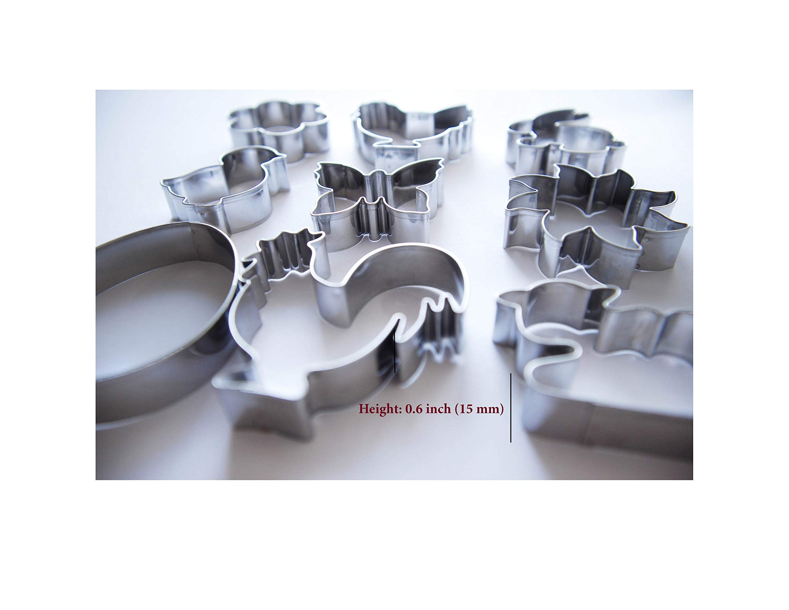 Cookie Cutters, 9 Piece Set, Stainless Steel, Sun Cookie Cutter, Flower Cookie Cutter, Butterfly Cookie Cutter, Rooster Cookie C