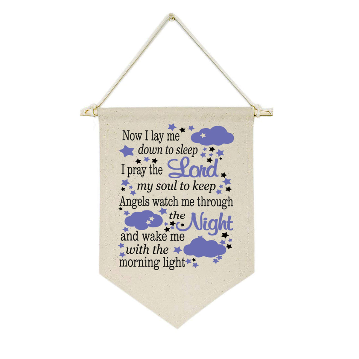 Now I Lay Me Down To Sleep,I Pray The Lord My Soul To Keep - Canvas Hanging Flag Banner Wall Sign Decor Gift For Boys Kids Nurse