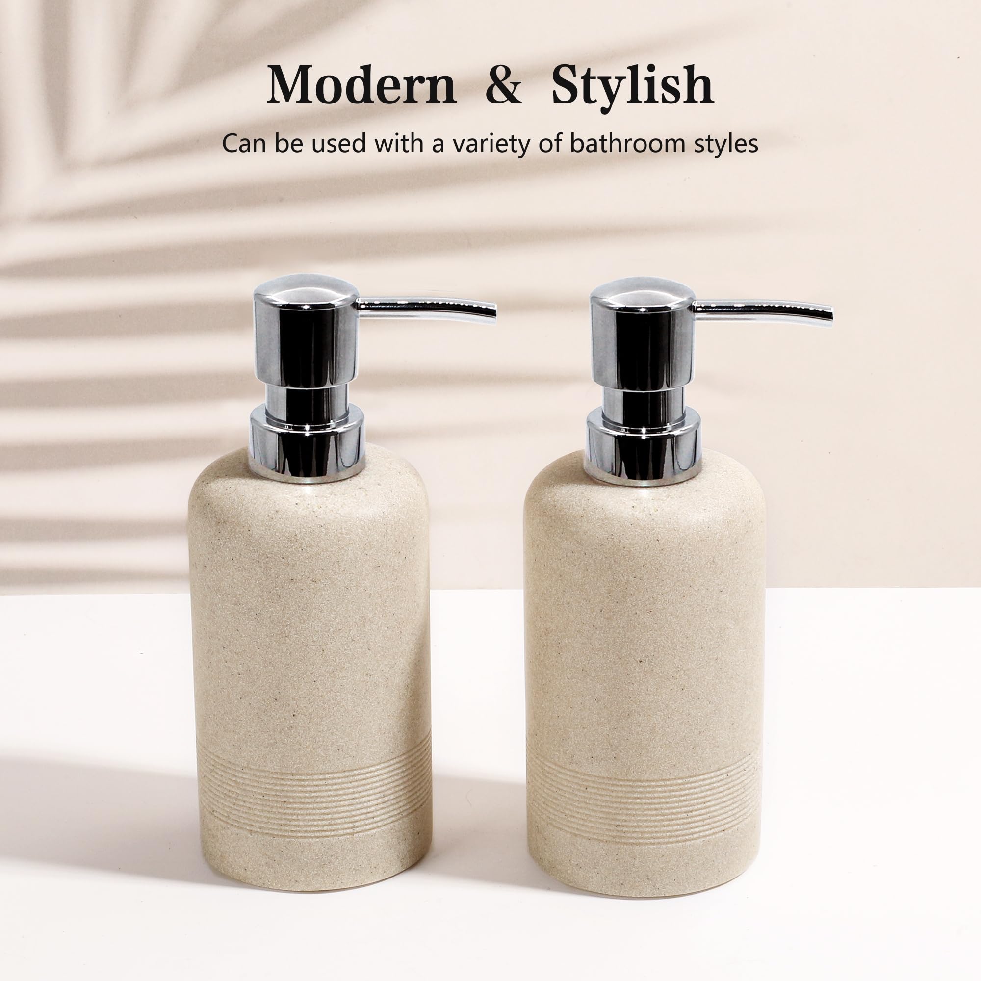 Ymxyjm Resin Soap Dispenser Sets, 2 Pcs Heavy Lotion Dispensers,10.8Oz Refillable Liquid Soap Dispensers With Rust-Proof Pump Fo