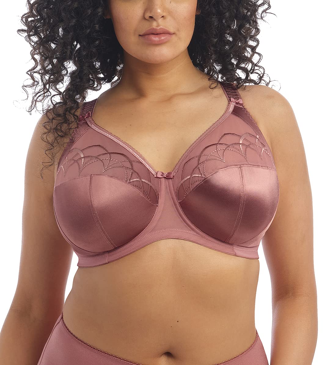 Elomi Womens Plus Size Cate Underwire Full Cup Banded Bra, Rosewood, 42Ff