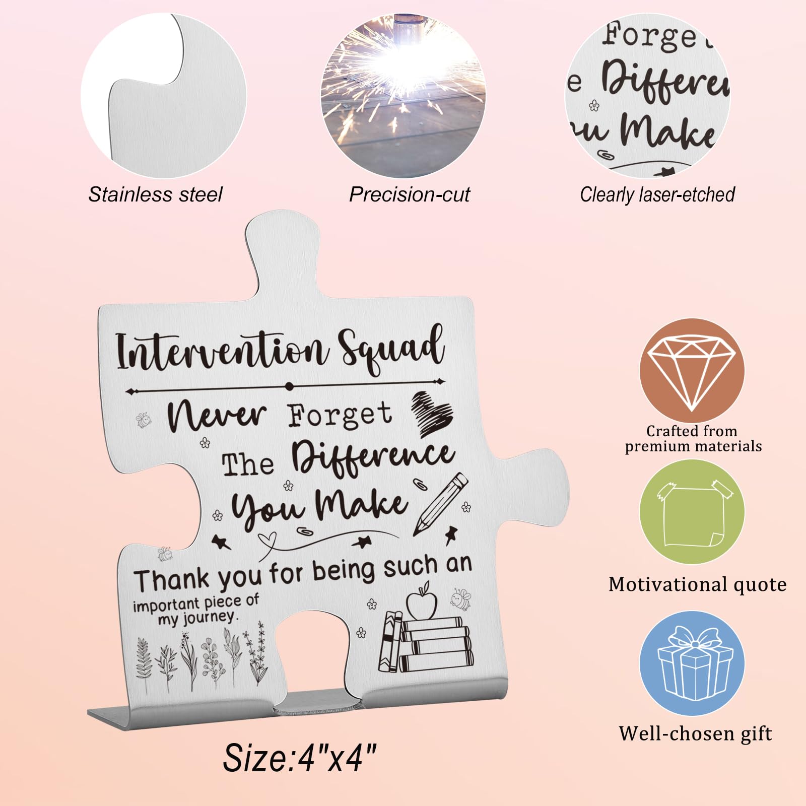 Intervention Squad Gift Appreciation Desk Decor Sign, Thank You Gift for RTI Teams, Academic Support Staff, and Multi-Tiered Int