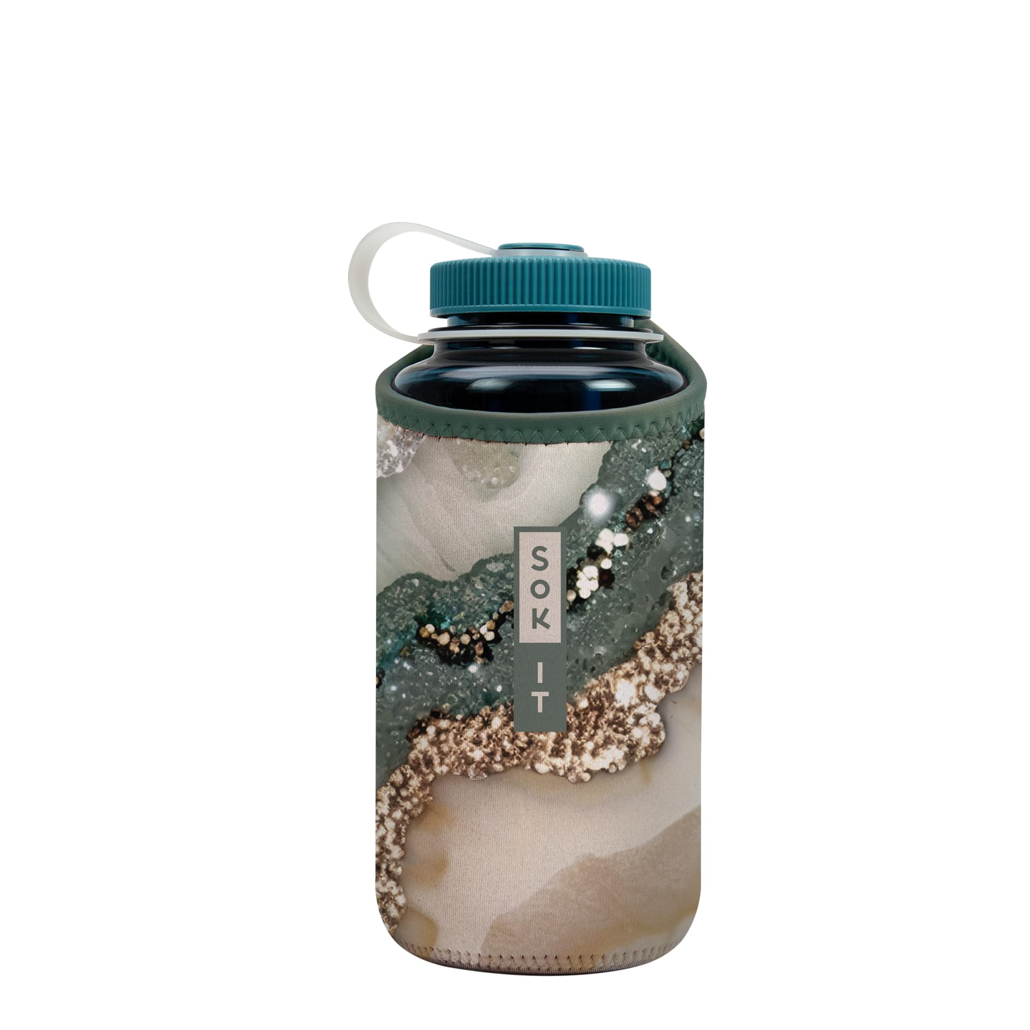 Sok It BotlSok Water Bottle Sleeve Insulated Neoprene Cover (Crystal Crush, Fits 32oz Nalgene)
