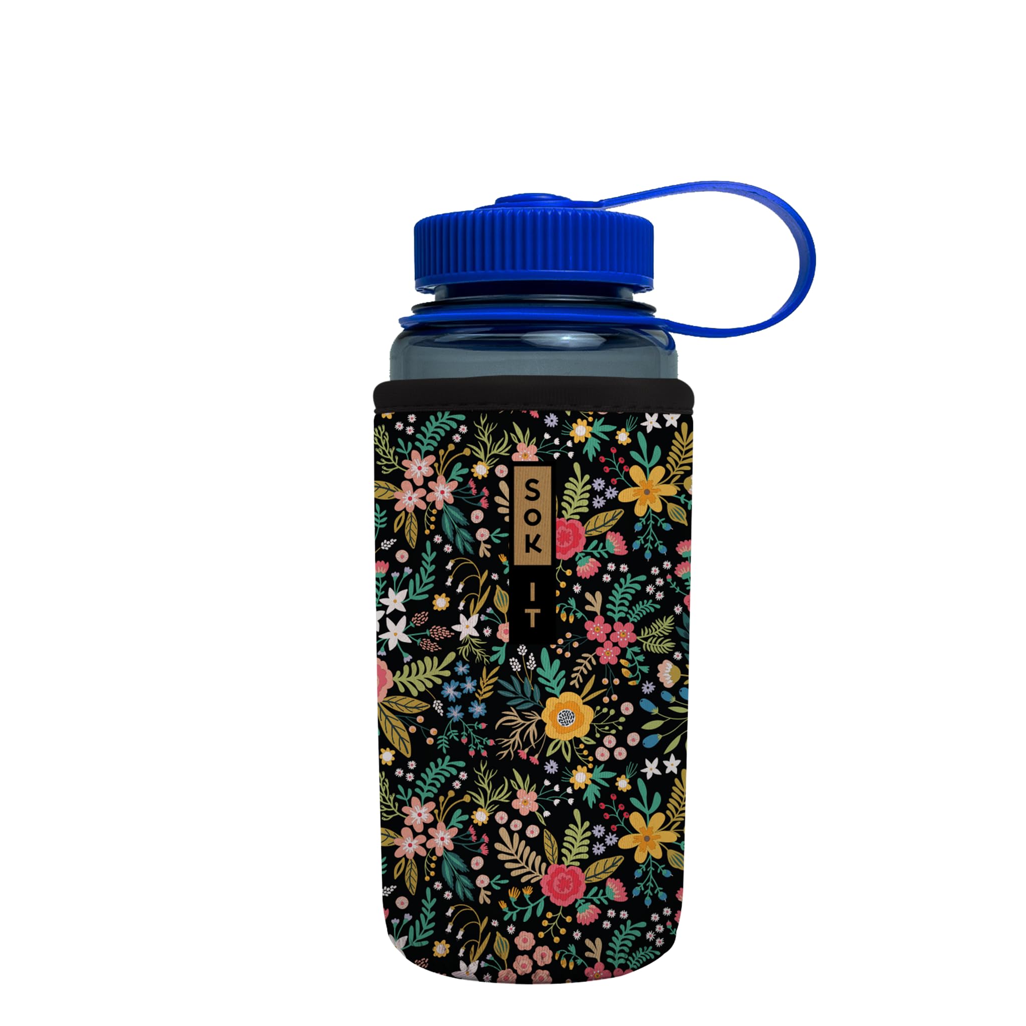 Sok It BotlSok Water Bottle Sleeve Insulated Neoprene Cover (English Garden Picnic, Fits 16oz CamelBak or Nalgene)