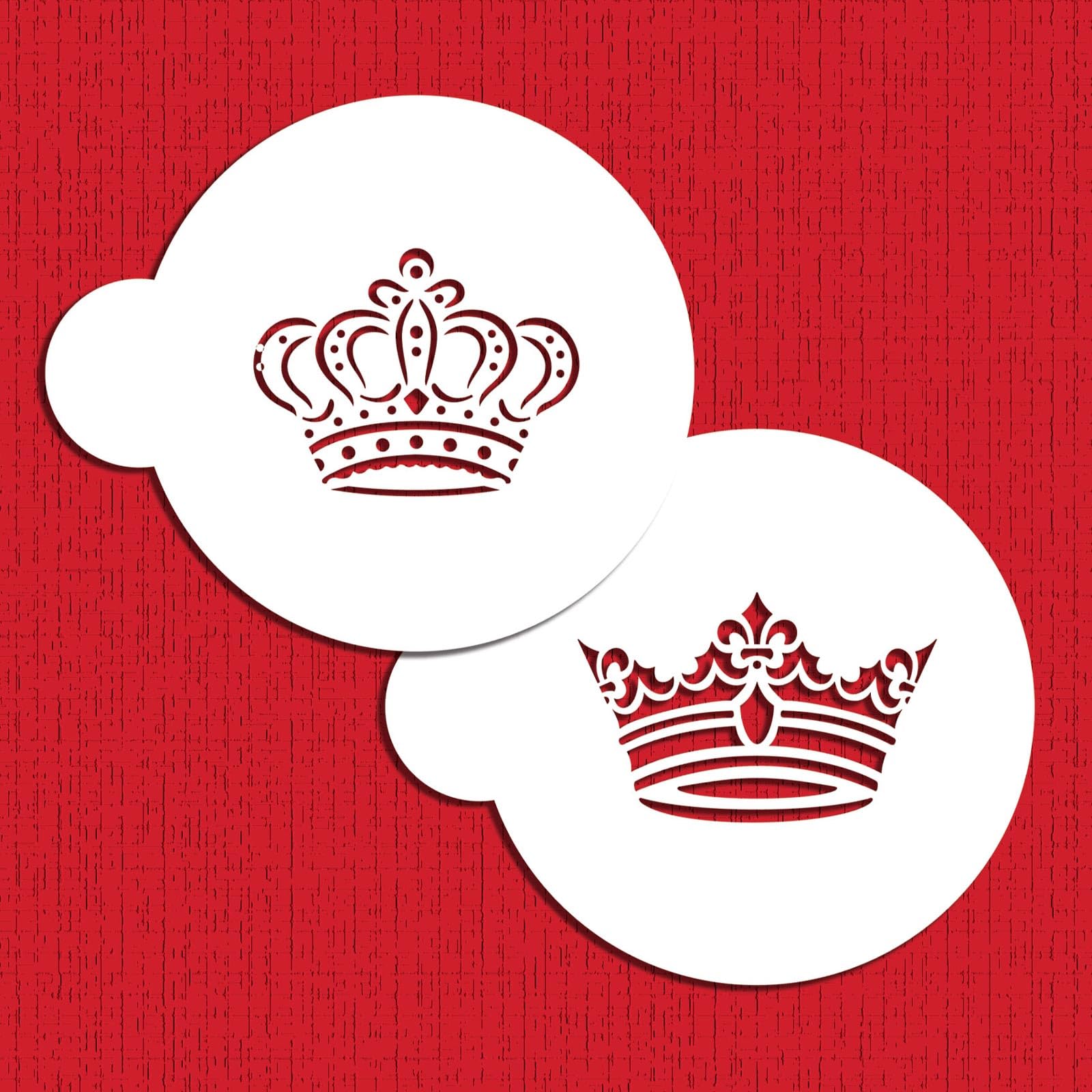 Designer Stencils Royal Crowns Cookie Stencil Set, Beige/Semi-Transparent