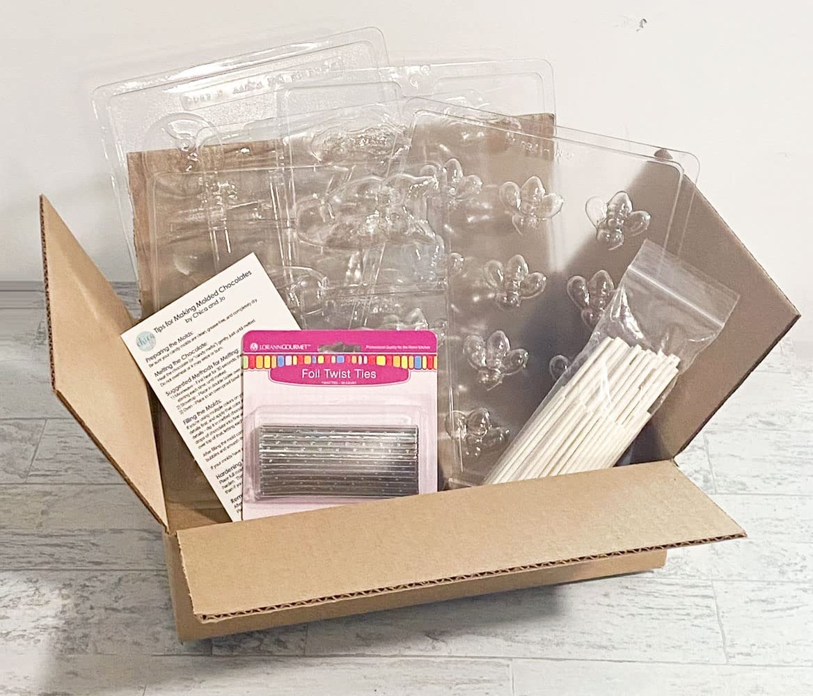 Harry Potter Chocolate Frog Mold Kit - Includes 5 Molds, 100 Sticks, 100 Bags, 50 Ties