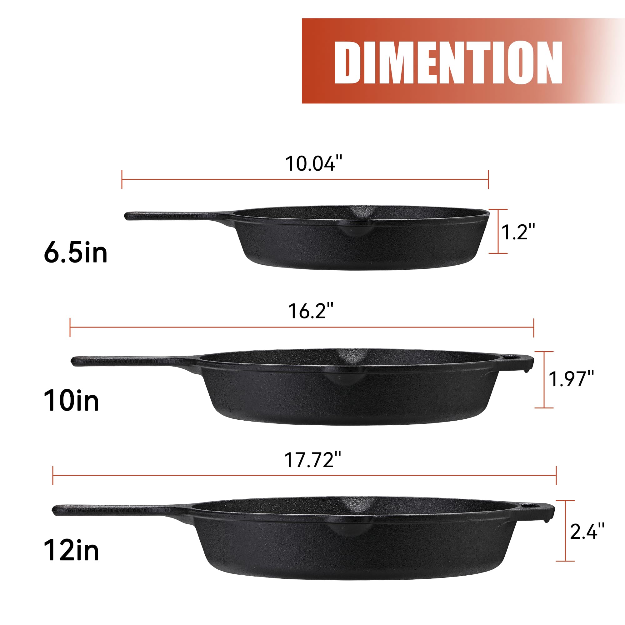 Z Grills Mini Cast Iron Skillets, Pre-Seasoned Cast Iron Frying Pan For Cooking & Grill, Stovetop, Camping Firepit, Induction, O