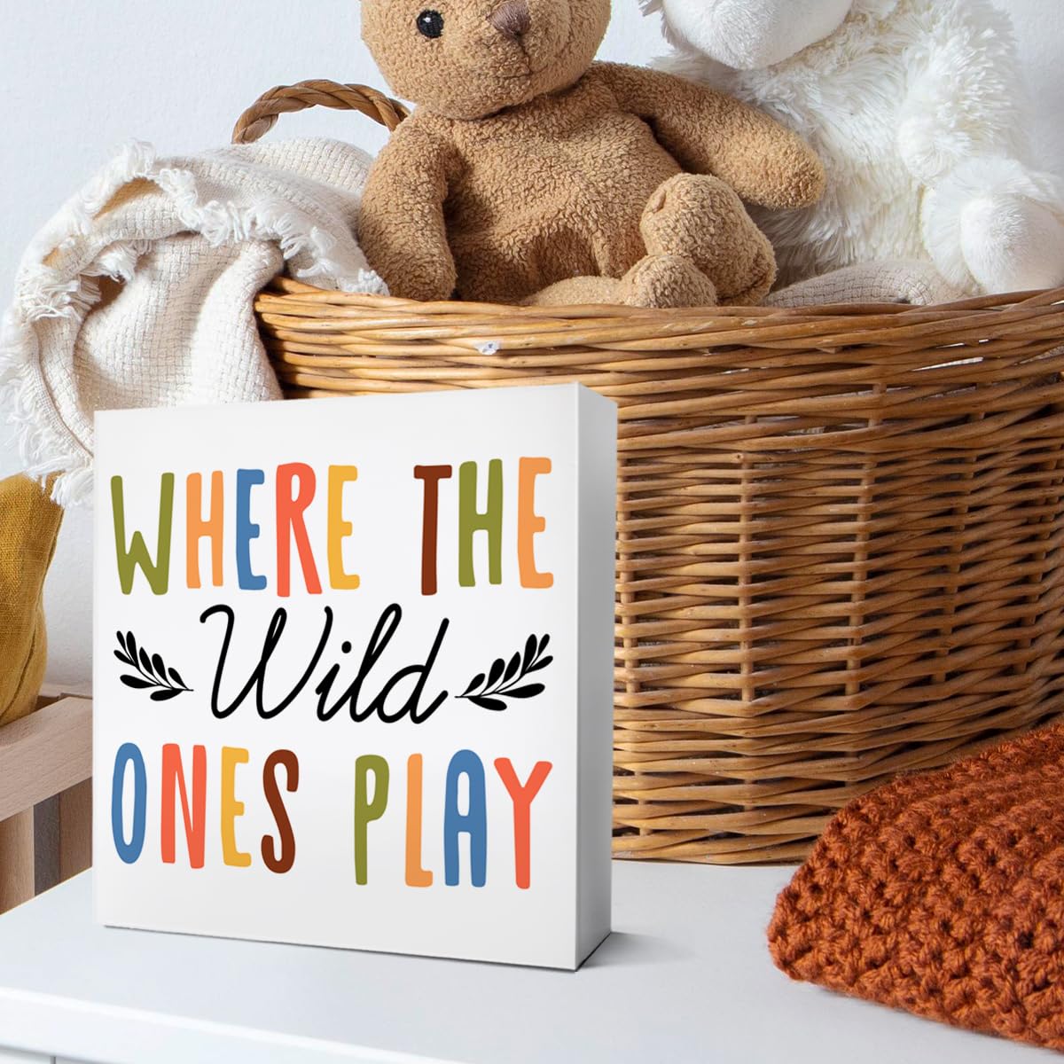 Playroom Desk Decor Wooden Sign, Nursery Decoration for Playroom Toy Room Toddler Kid's Bedroom, Nursery Gift for Baby Boy Girl